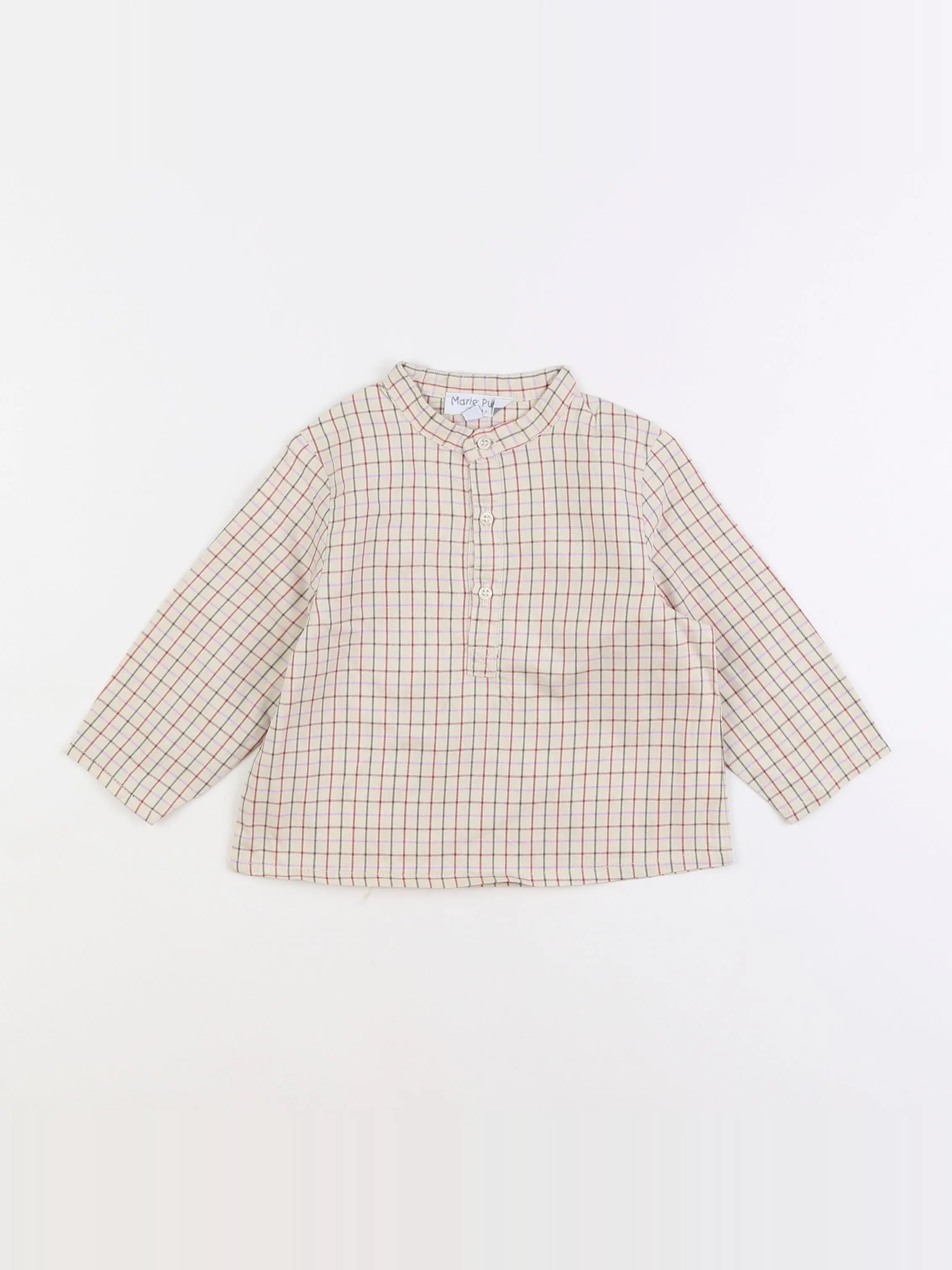 Marie Puce - chemise multicolore - 12 mois