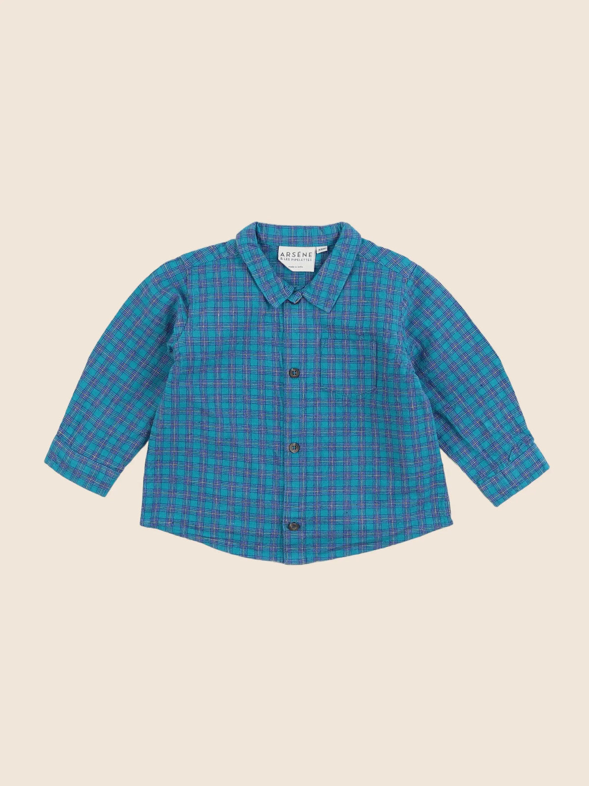 Arsène et les pipelettes - chemise vert - 12 mois