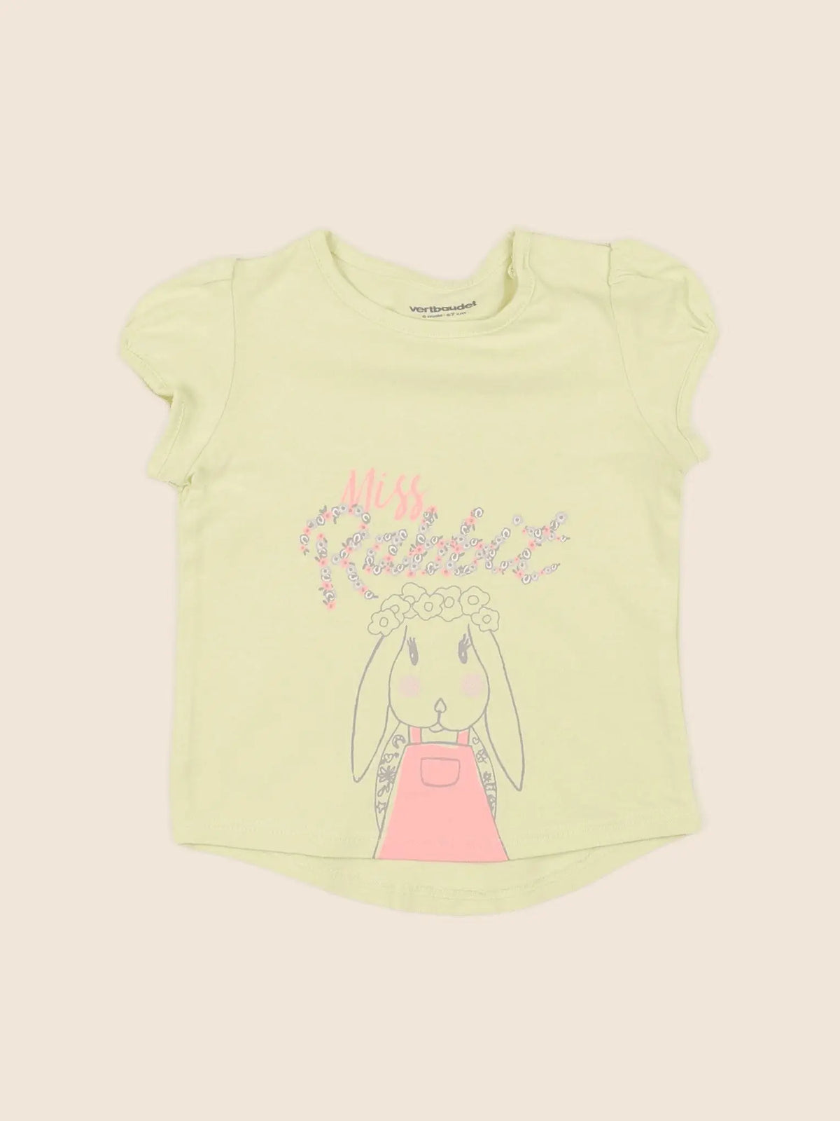 Vertbaudet - tee-shirt jaune - 6 mois