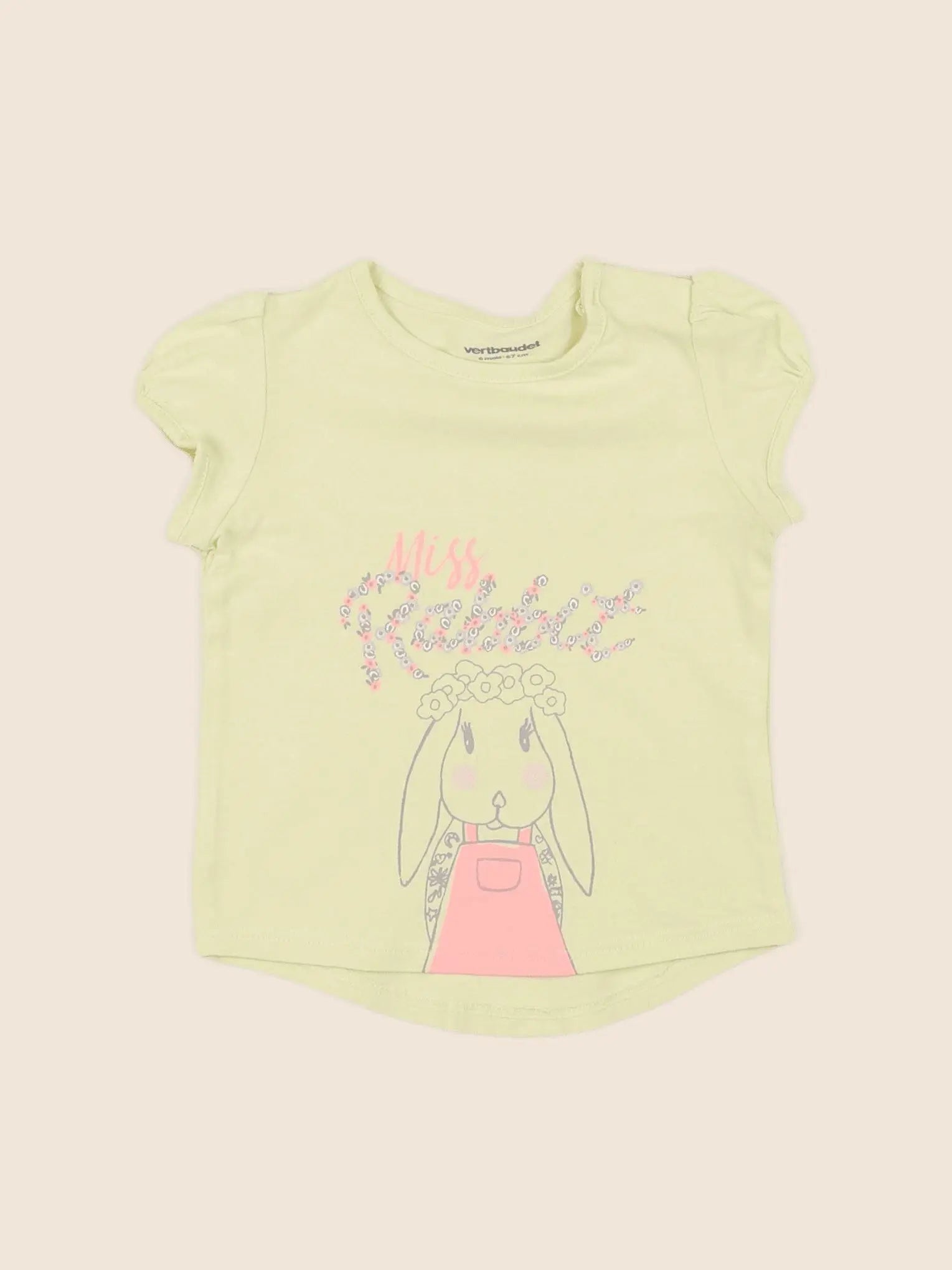 Vertbaudet - tee-shirt jaune - 6 mois