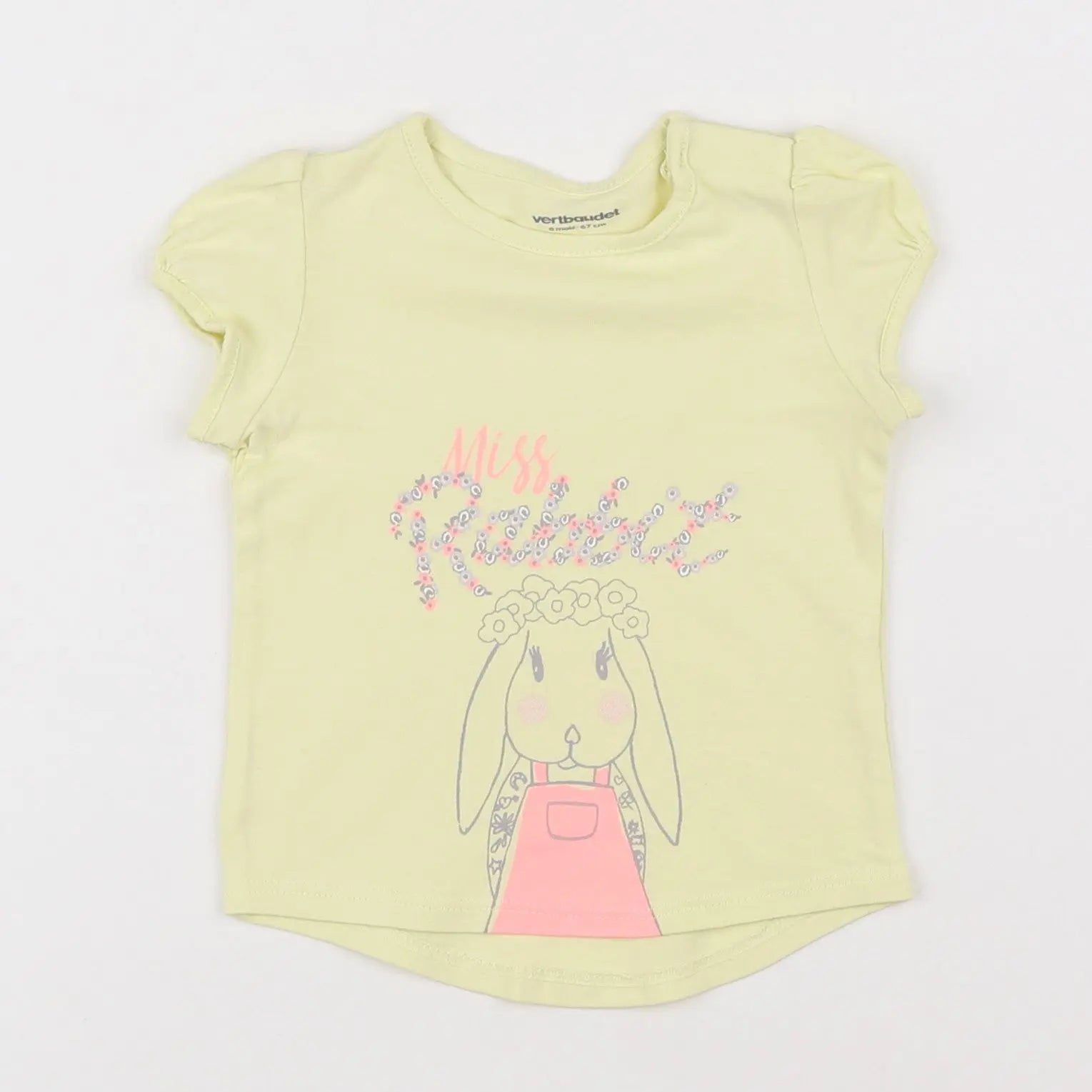 Vertbaudet - tee-shirt jaune - 6 mois