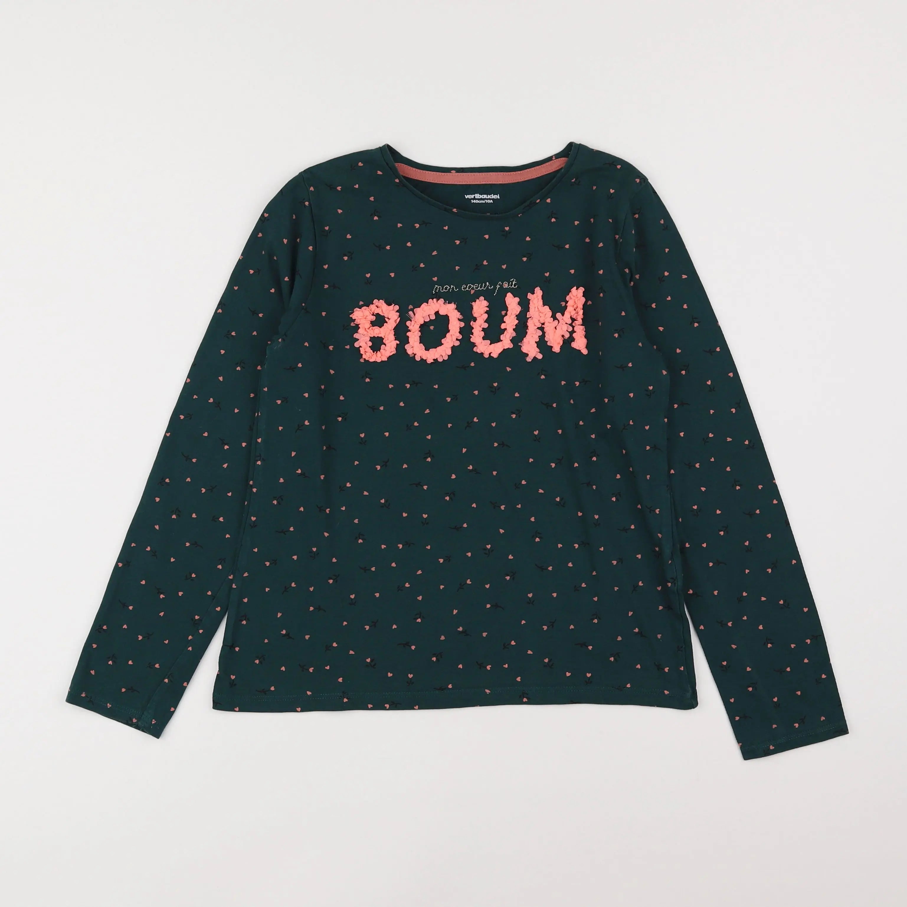 Vertbaudet - tee-shirt vert - 10 ans