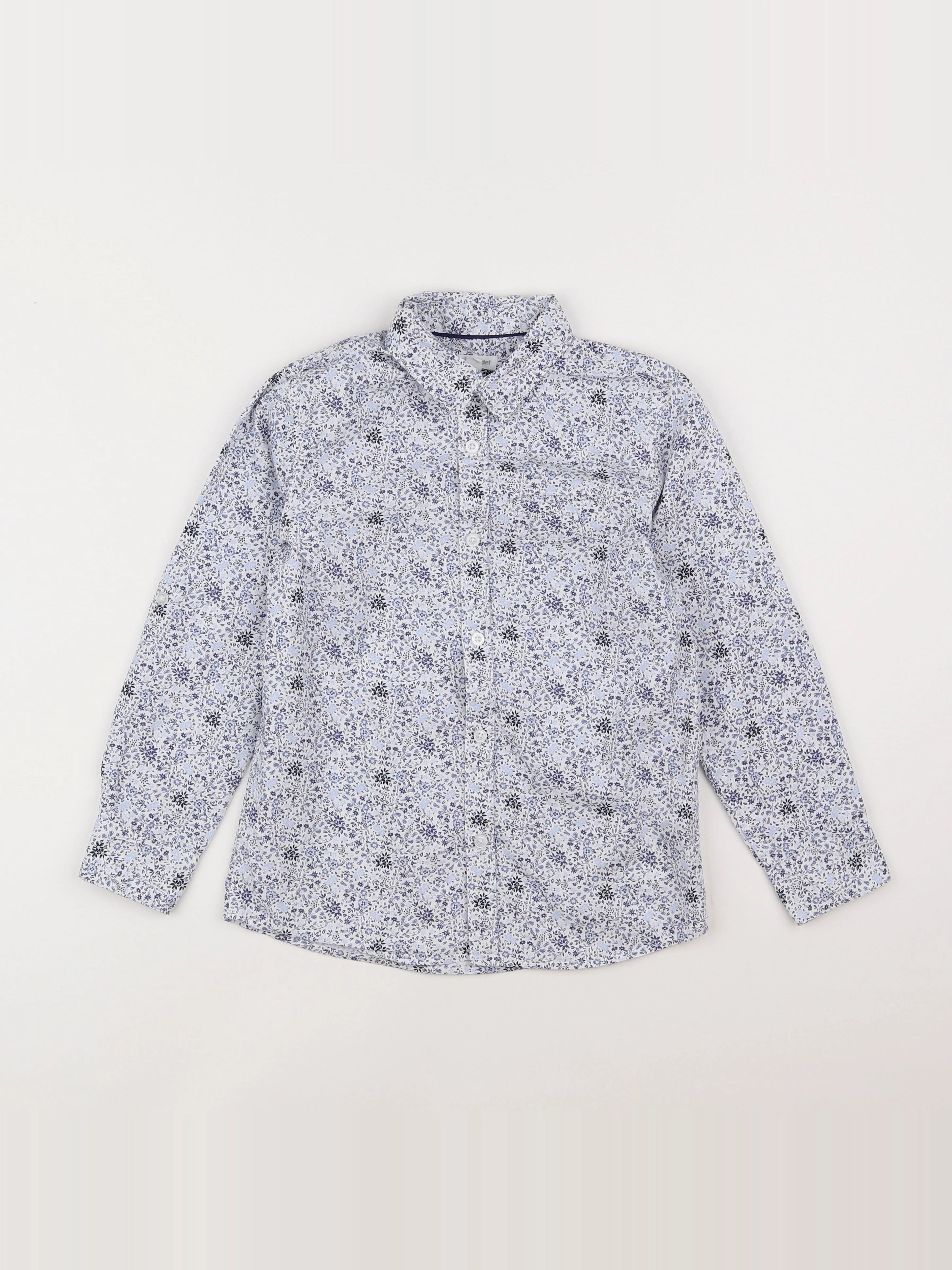 Vertbaudet - chemise bleu, blanc - 8 ans