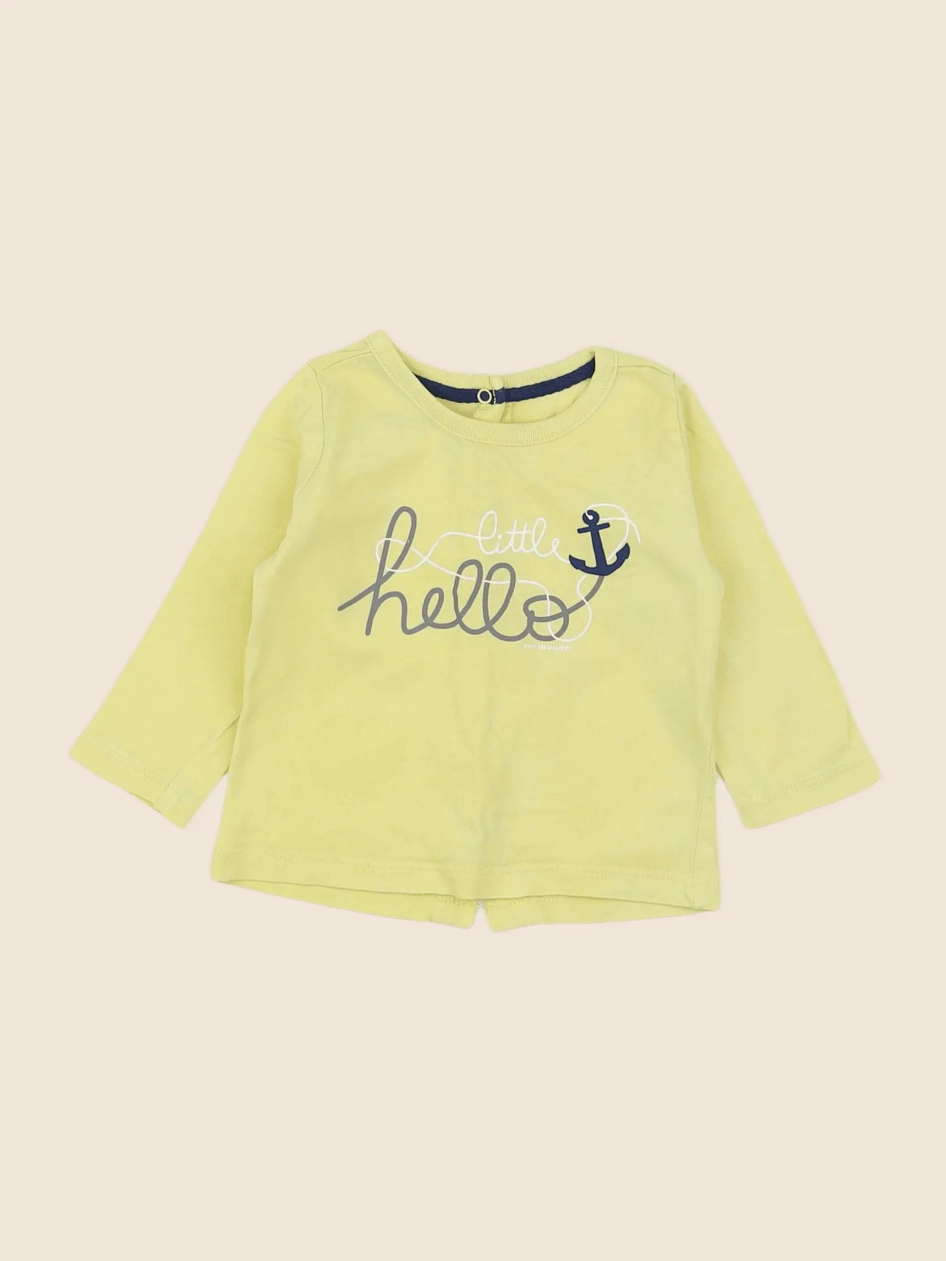 Vertbaudet - tee-shirt jaune - 6 mois