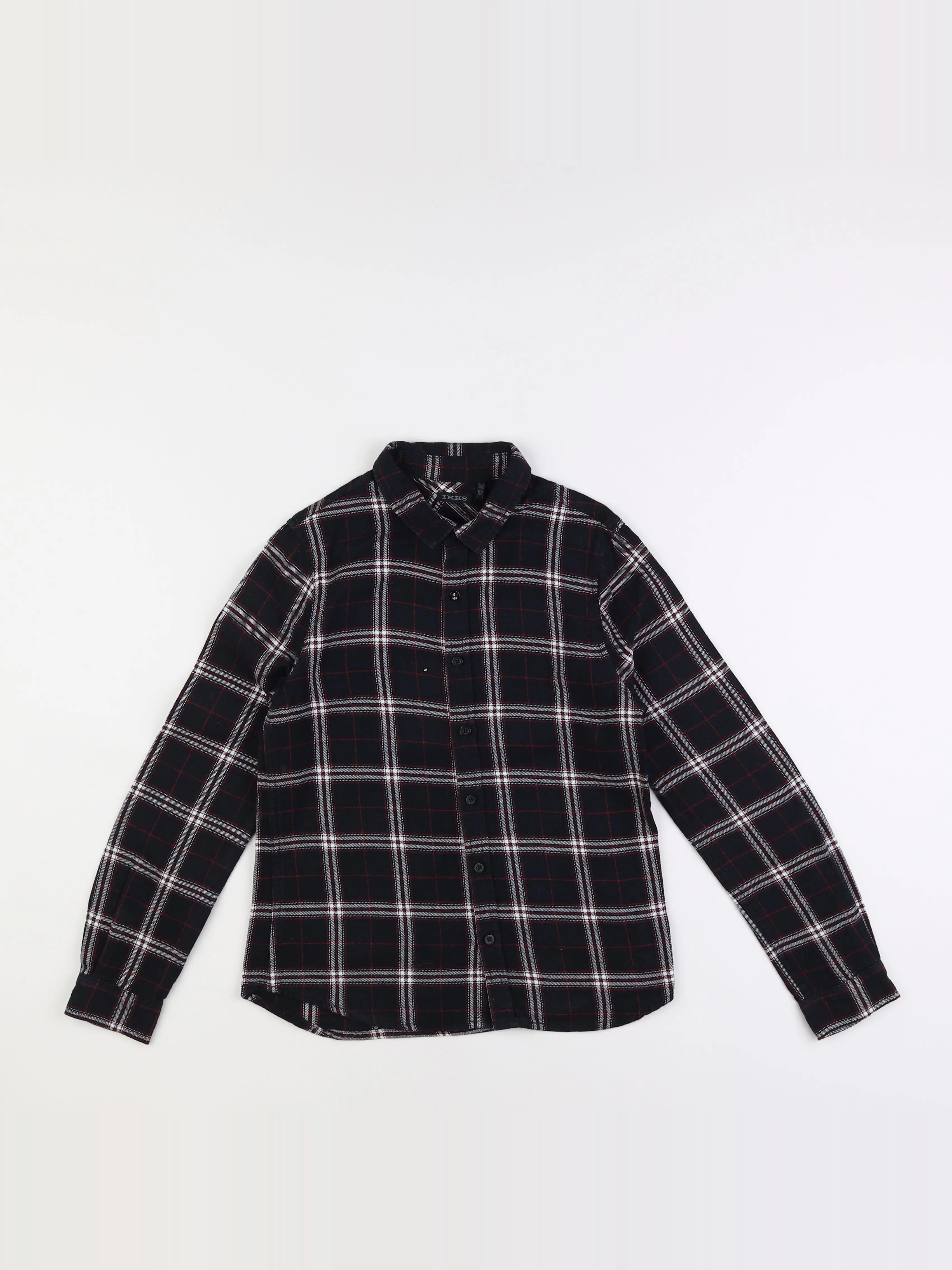 IKKS - chemise noir, rouge - 10 ans