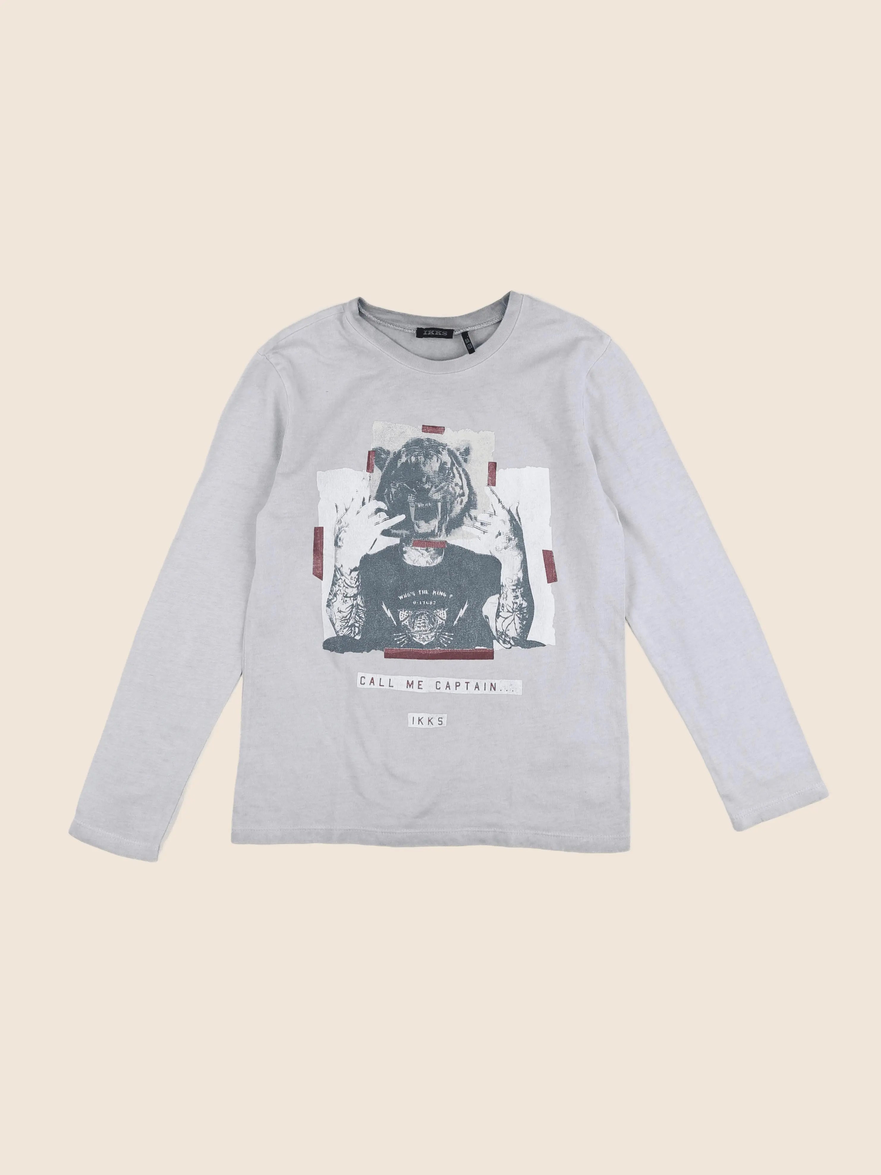 IKKS - tee-shirt gris - 8 ans