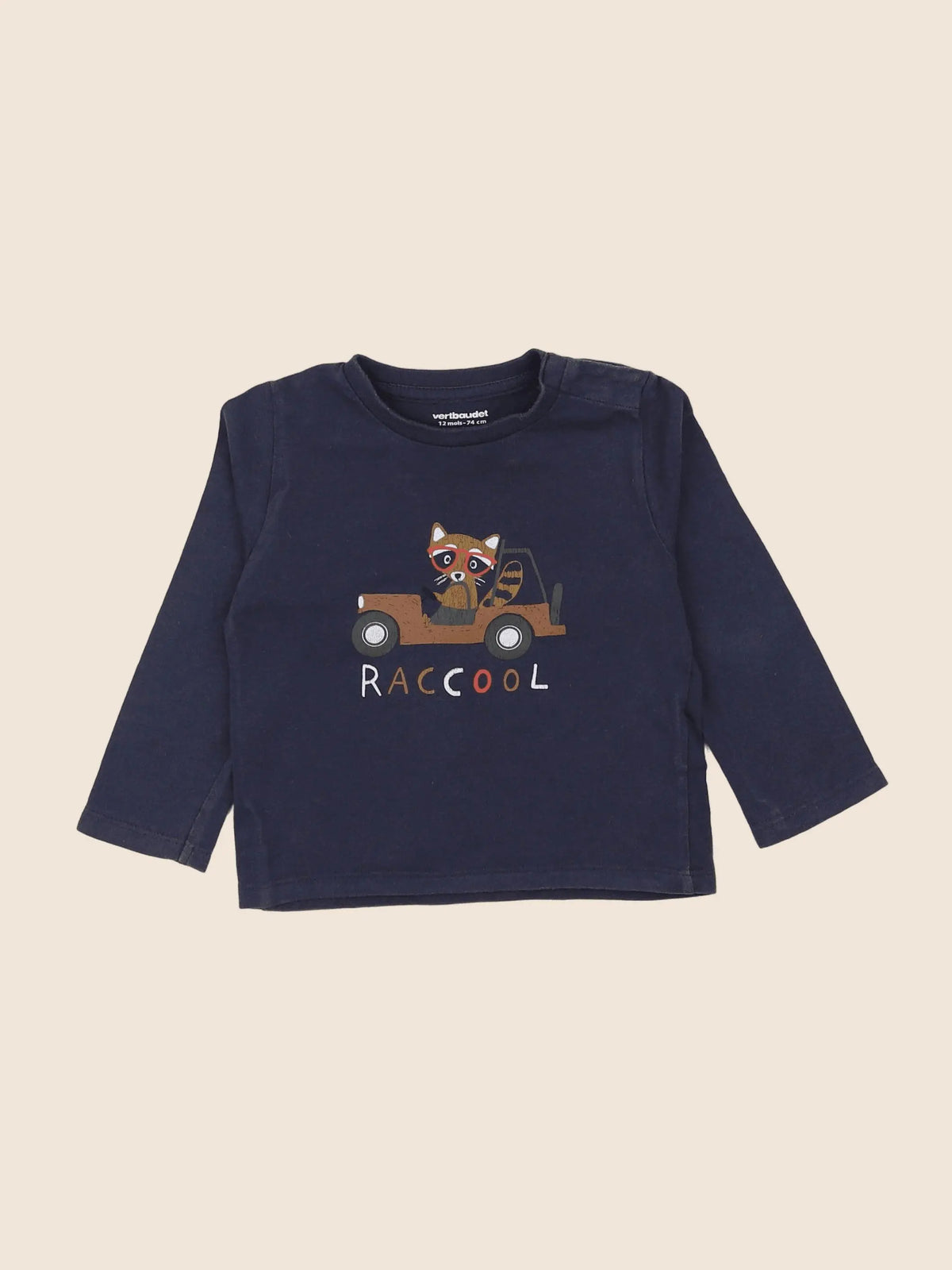 Vertbaudet - tee-shirt bleu - 12 mois