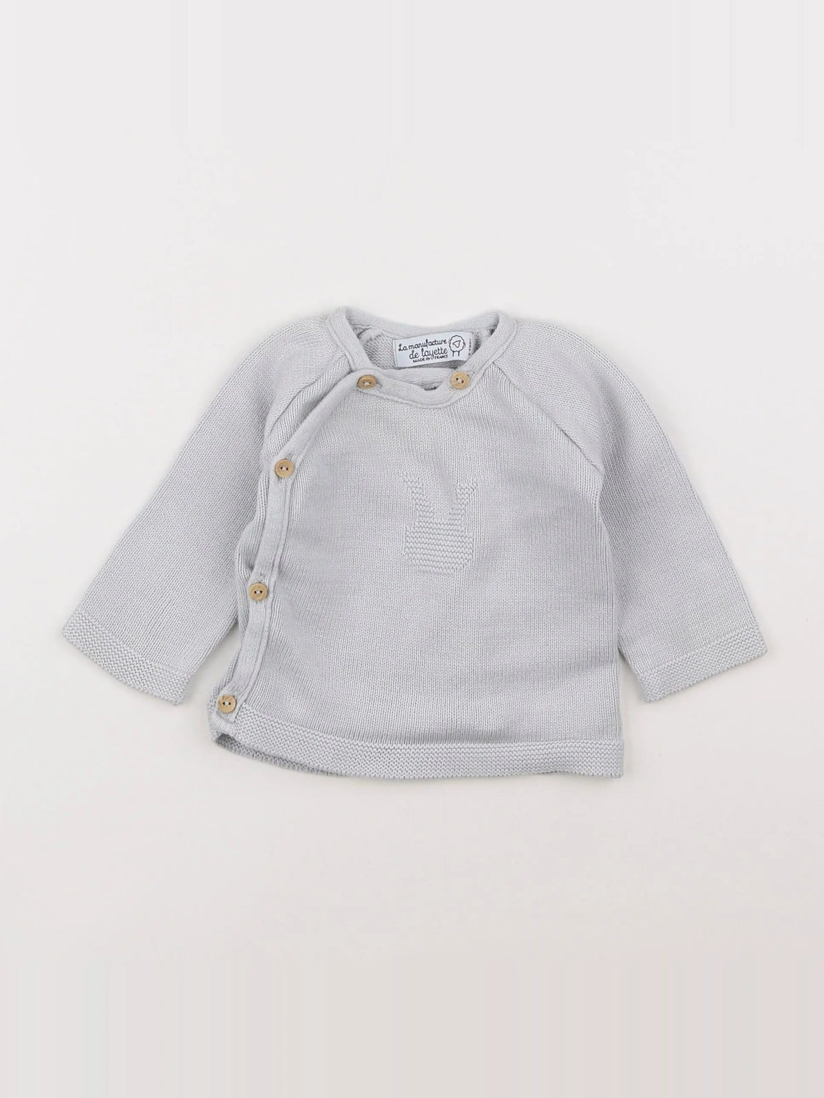 La manufacture de layette - gilet gris - 6/9 mois