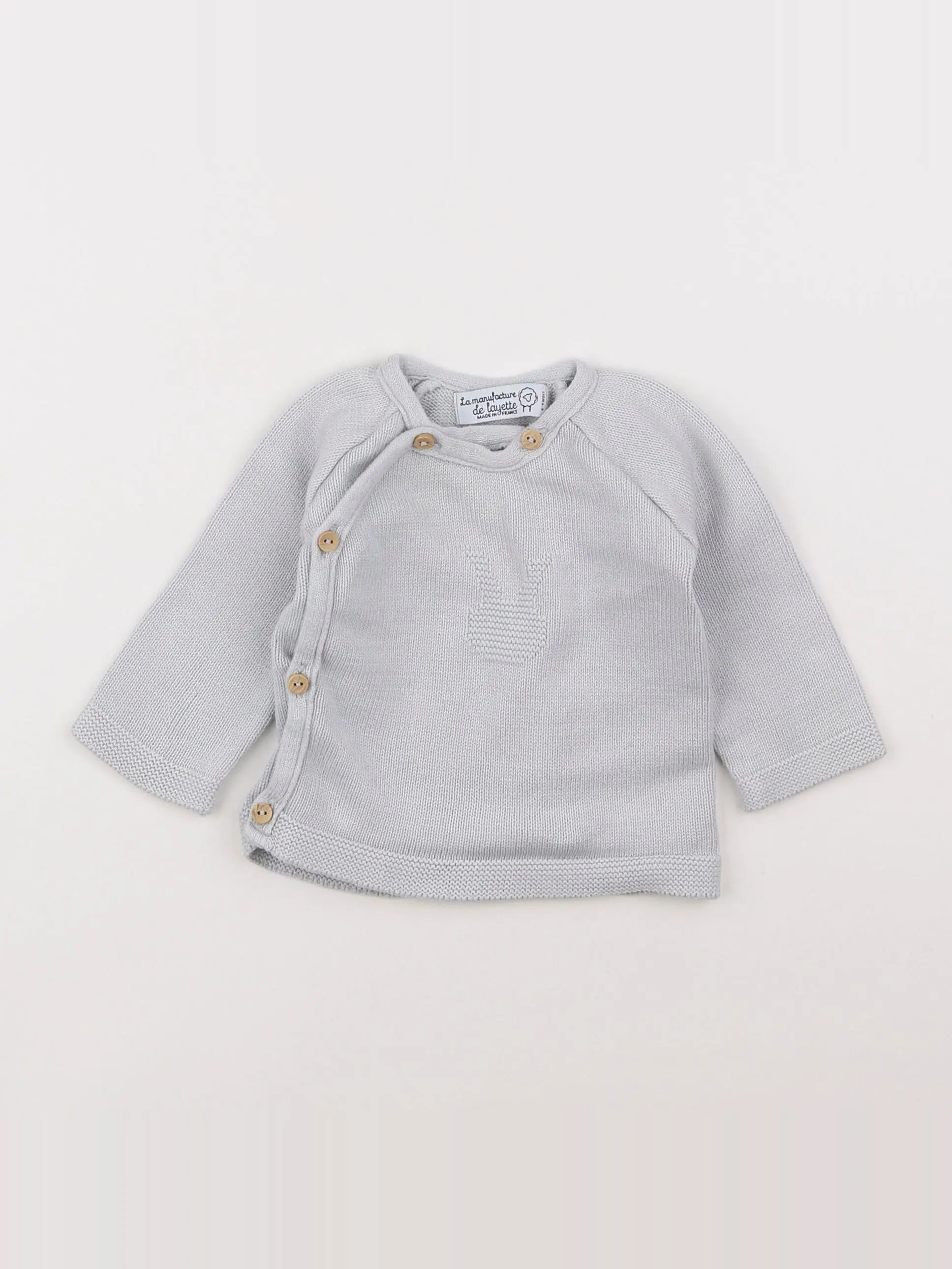 La manufacture de layette - gilet gris - 6/9 mois