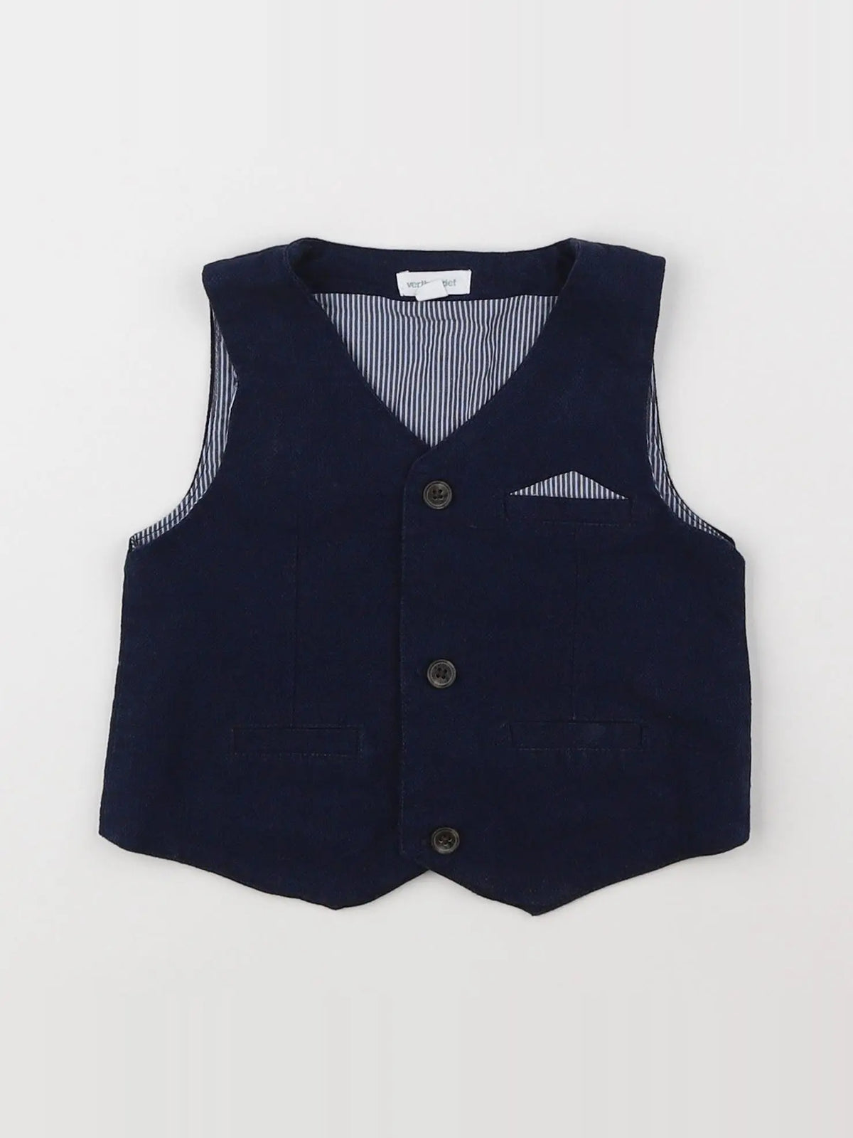 Vertbaudet - gilet bleu - 12 mois