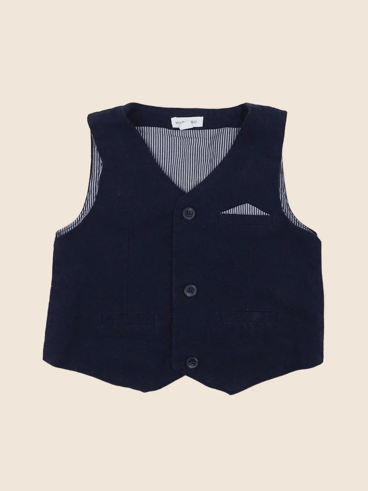 Vertbaudet - gilet bleu - 12 mois