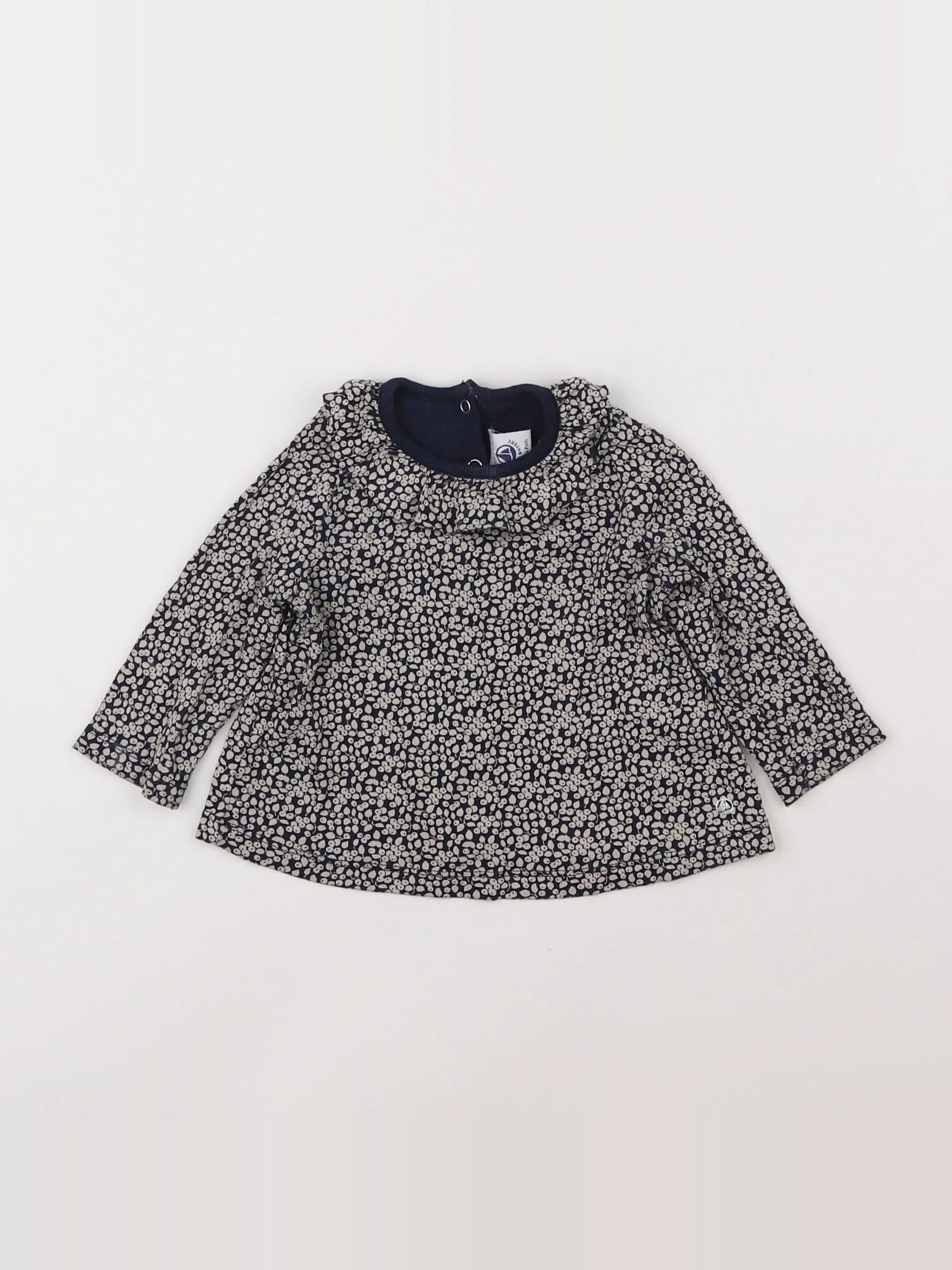 Petit Bateau - tee-shirt bleu - 6 mois