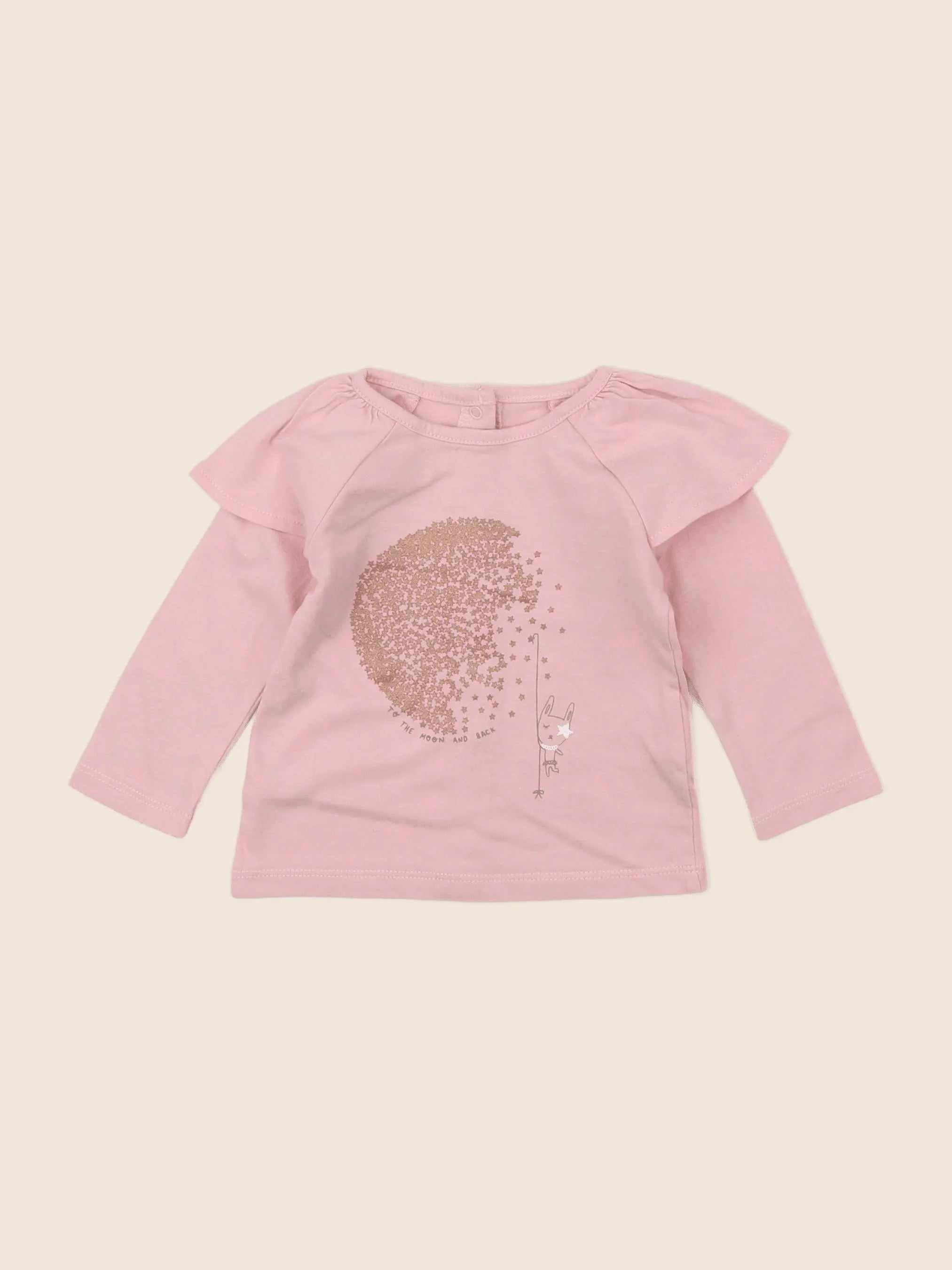 Vertbaudet - tee-shirt rose - 6 mois