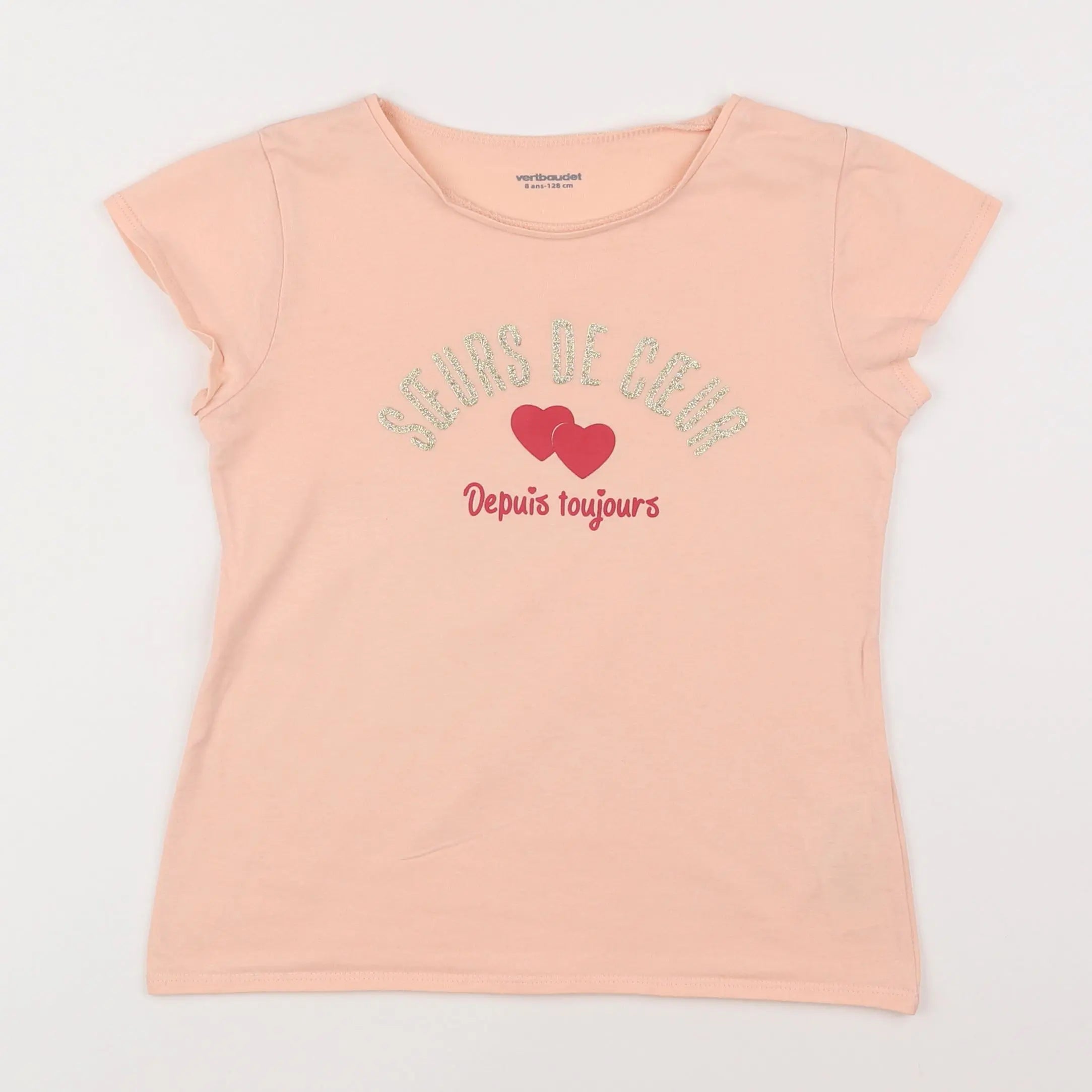 Vertbaudet - tee-shirt rose - 8 ans