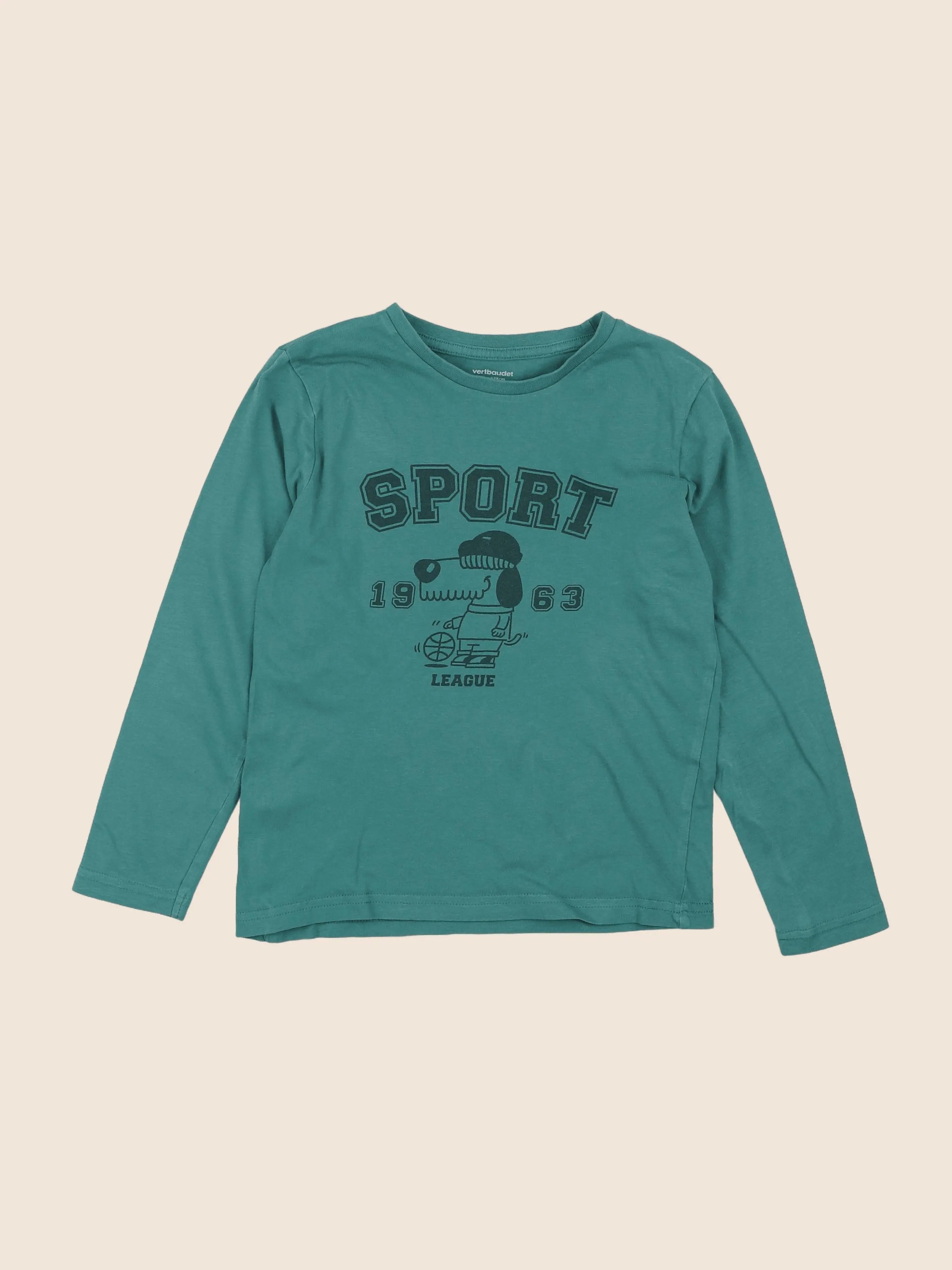 Vertbaudet - tee-shirt bleu - 8 ans