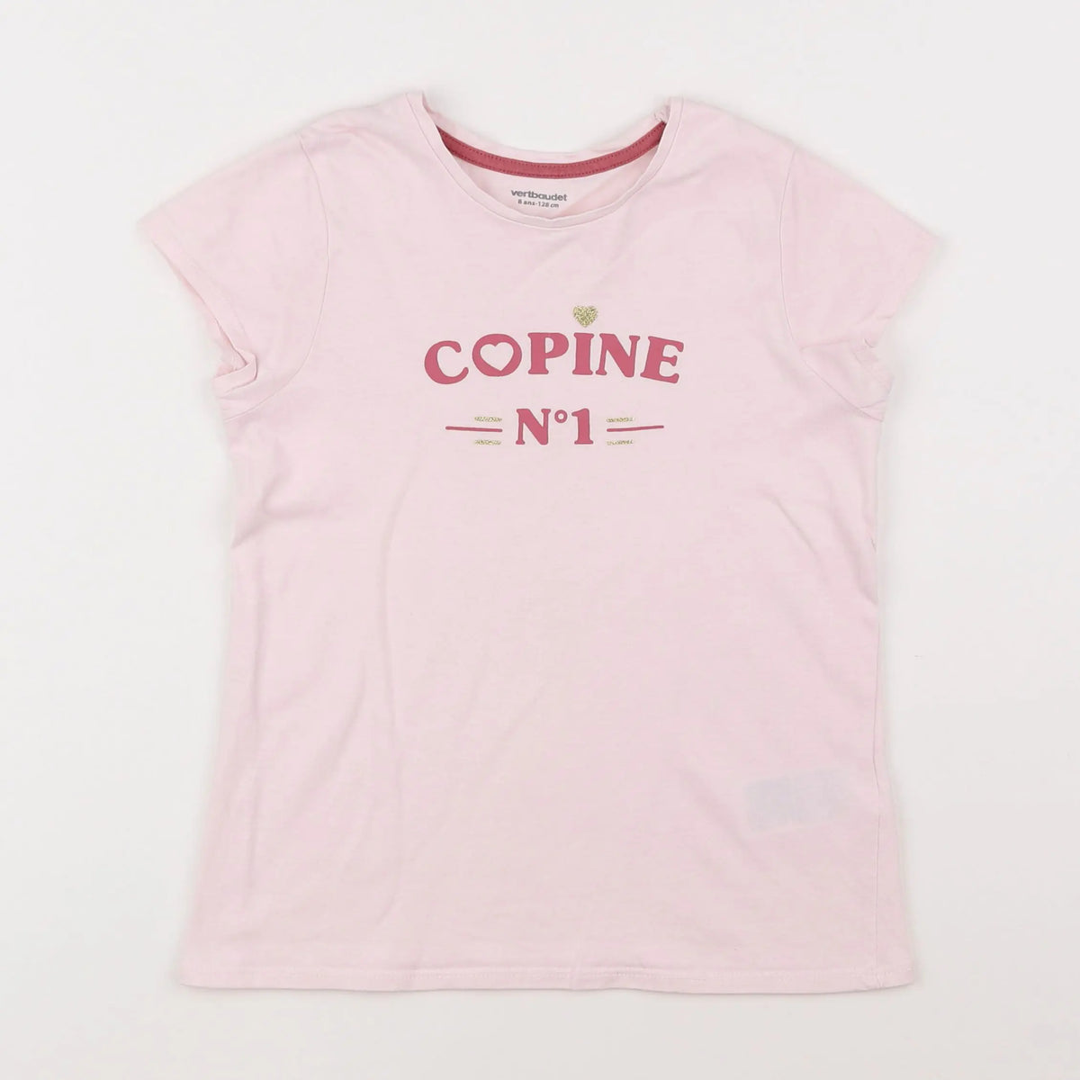 Vertbaudet - tee-shirt rose - 8 ans