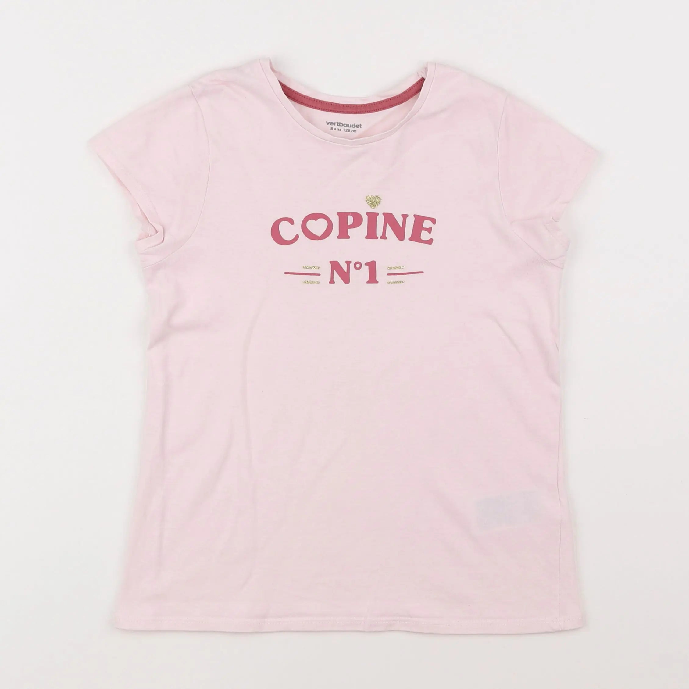 Vertbaudet - tee-shirt rose - 8 ans