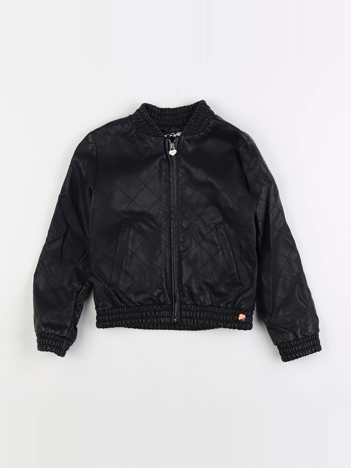 IKKS - veste simili cuir imprimé au dos noir - 5 ans