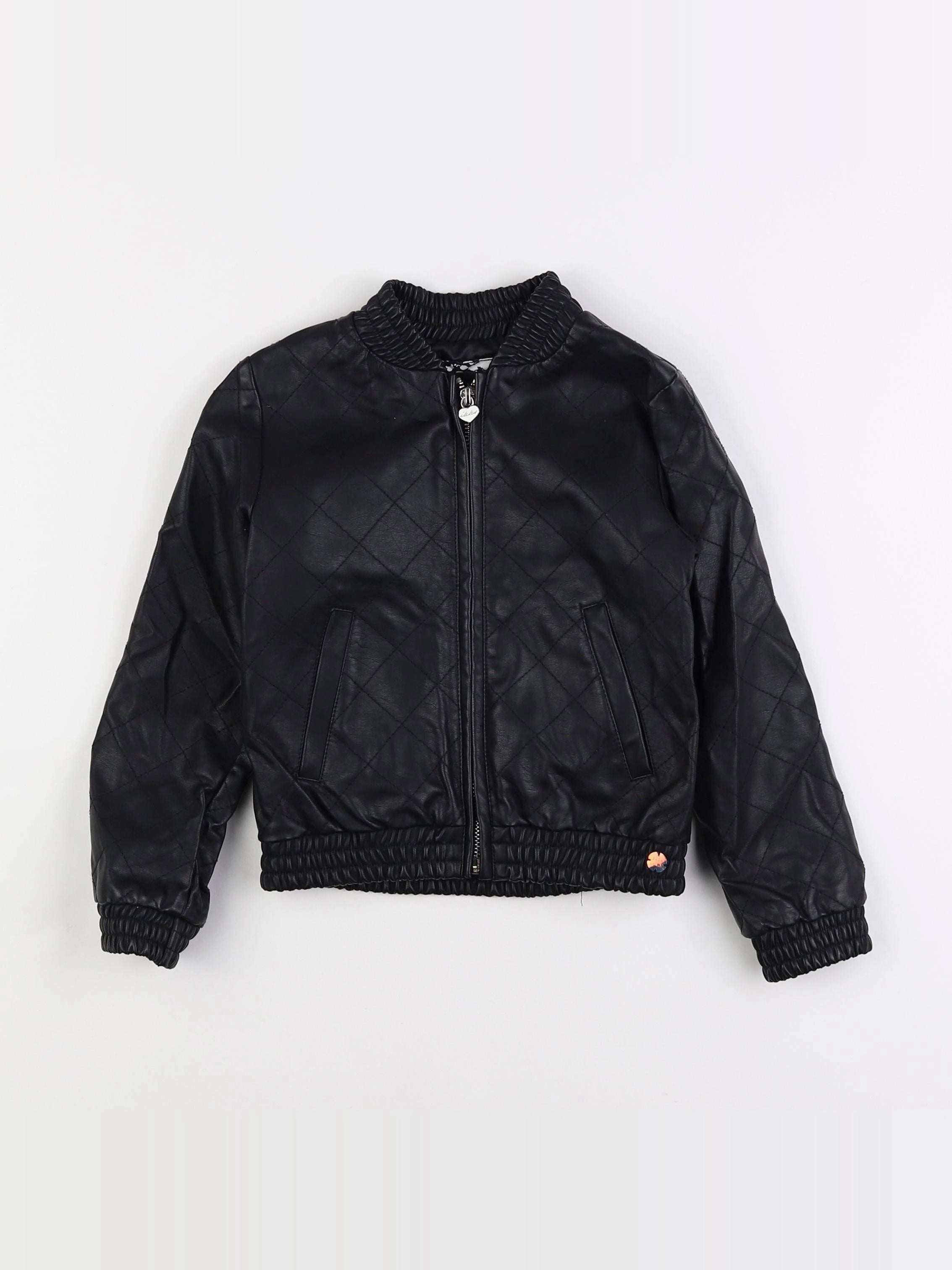 IKKS - veste simili cuir imprimé au dos noir - 5 ans