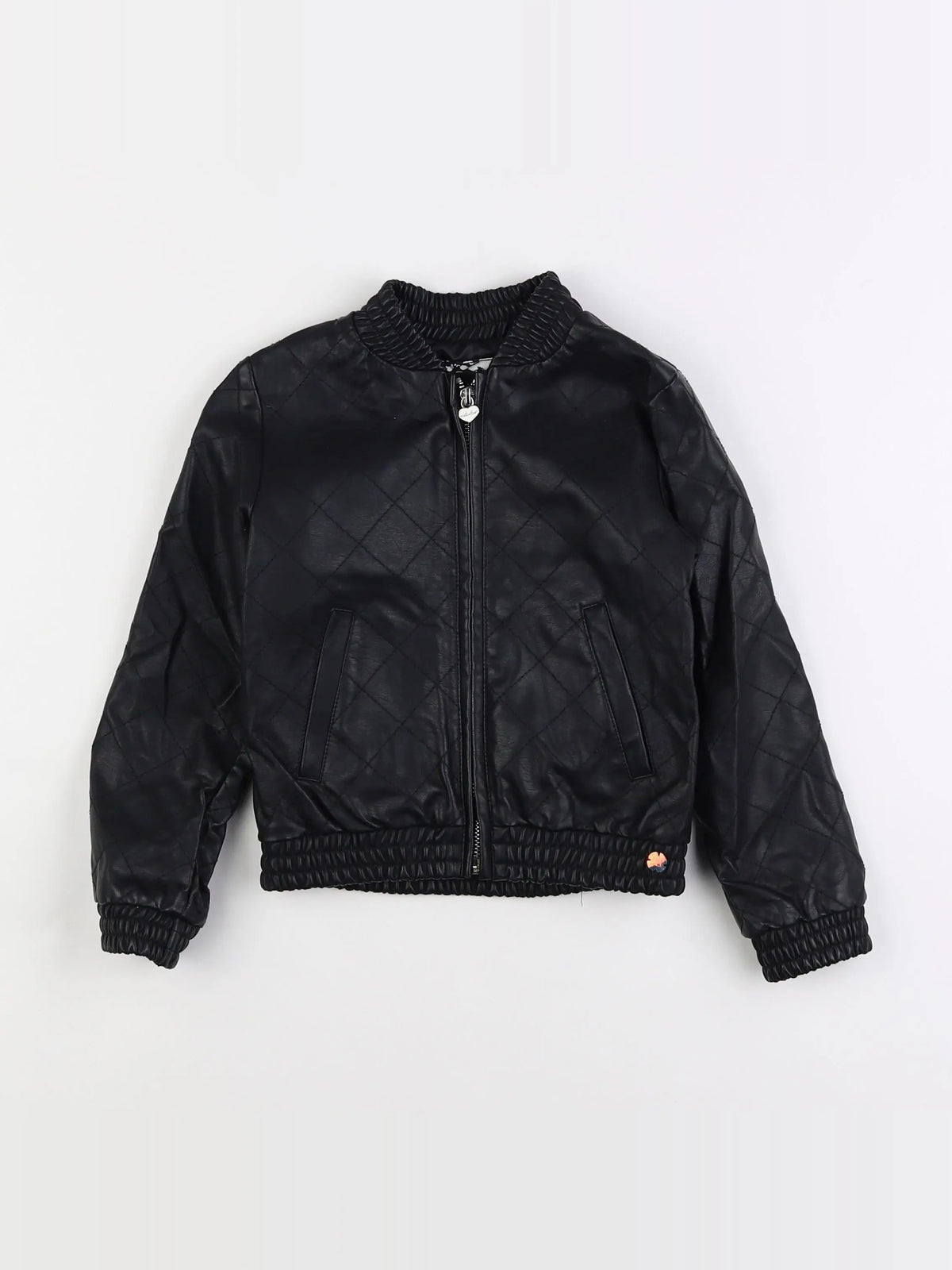 IKKS - veste simili cuir imprimé au dos noir - 5 ans
