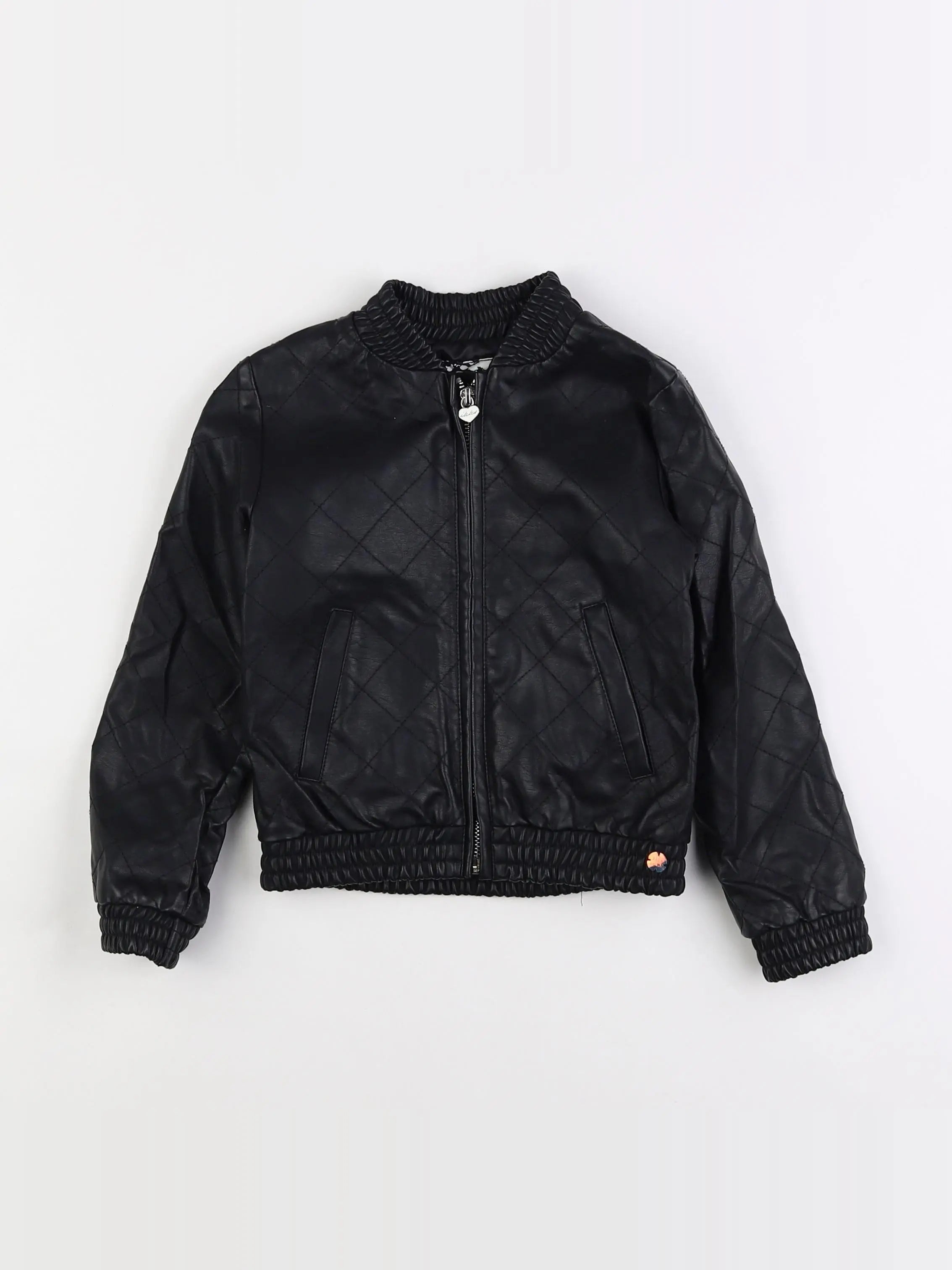 IKKS - veste simili cuir imprimé au dos noir - 5 ans