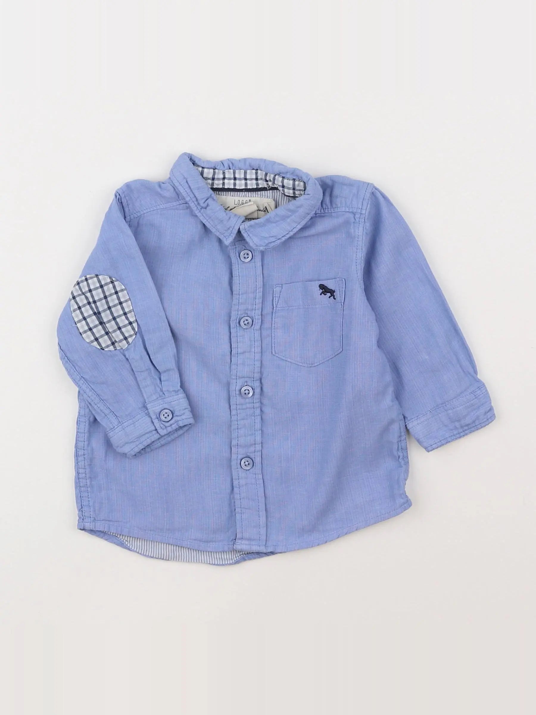 H&M - chemise bleu - 3/6 mois