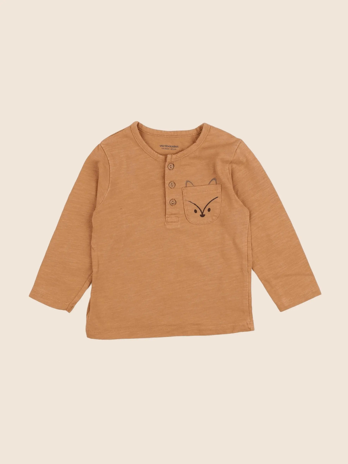 Vertbaudet - tee-shirt marron - 18 mois