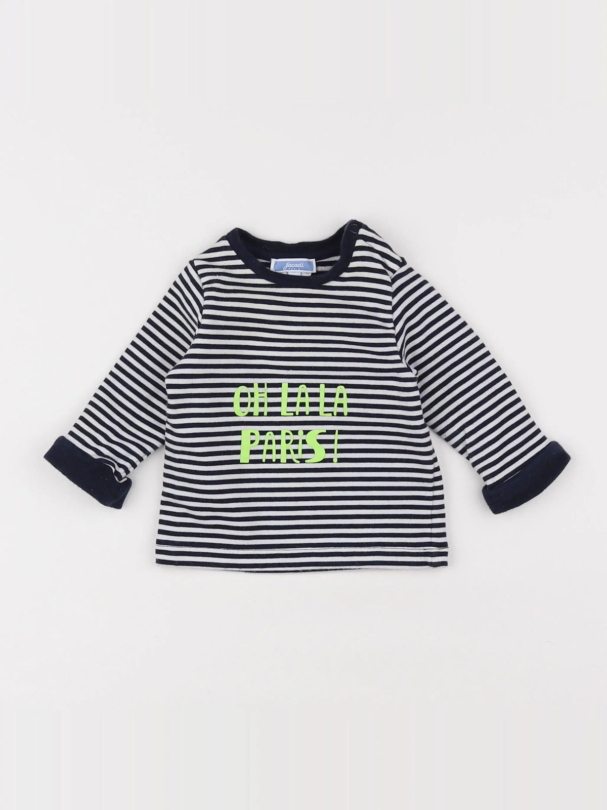 Jacadi - sweat blanc, bleu - 12 mois