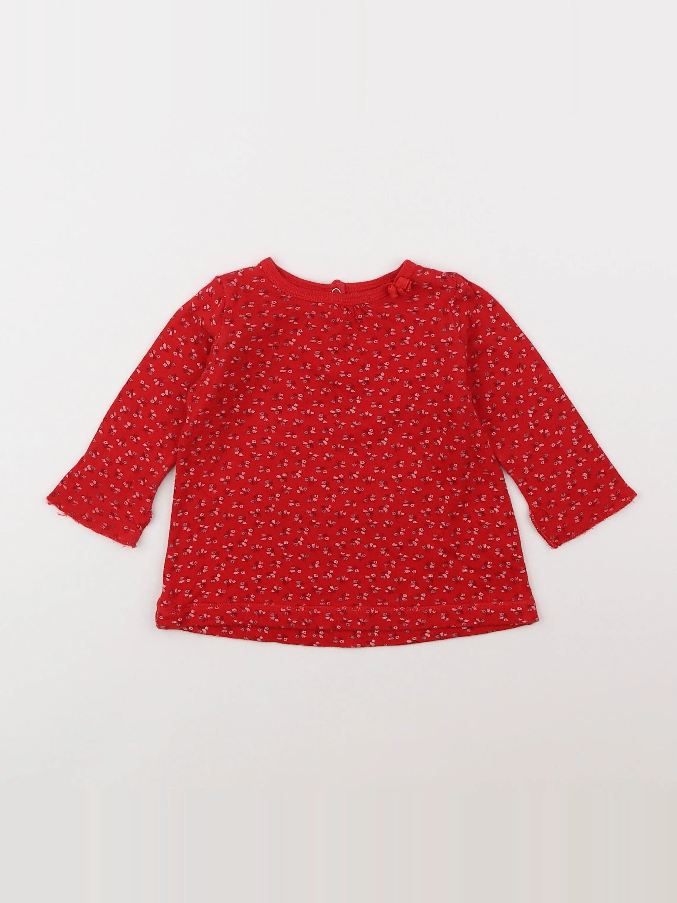Petit Bateau - tee-shirt rouge - 6 mois