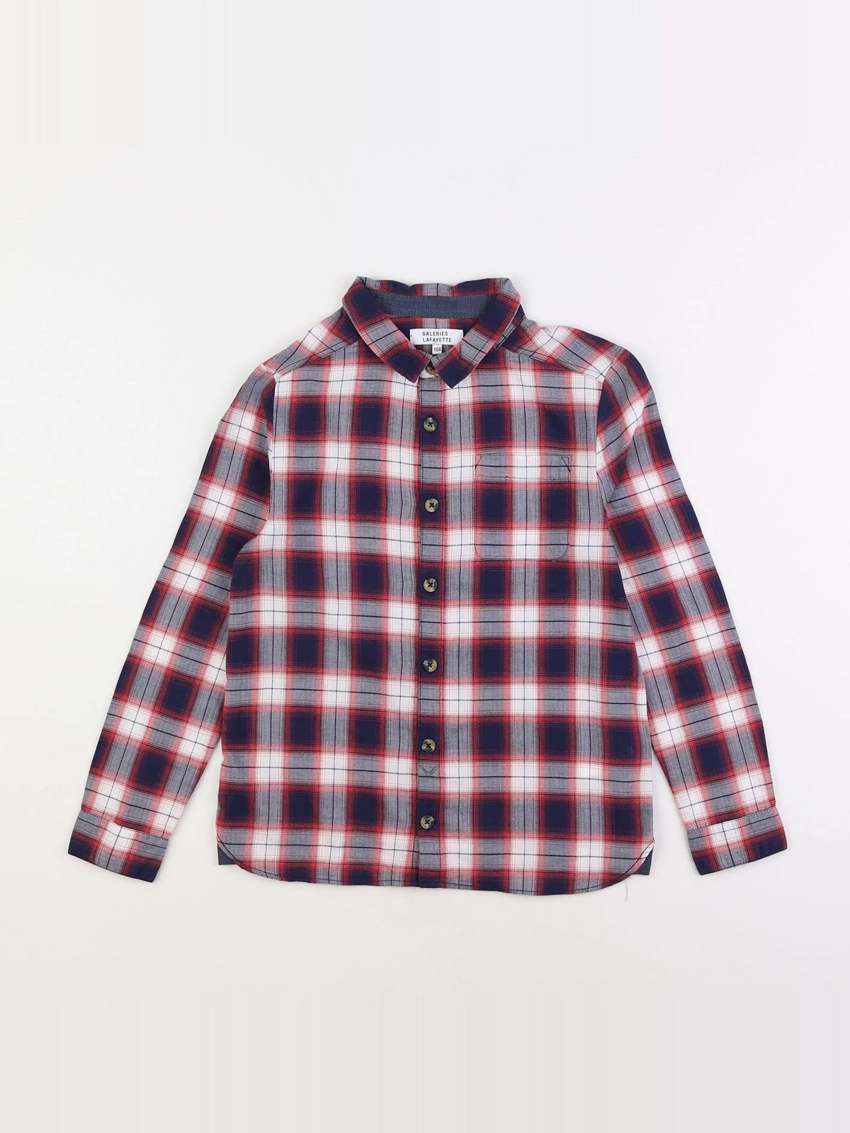 Galeries Lafayette - chemise rouge - 10 ans