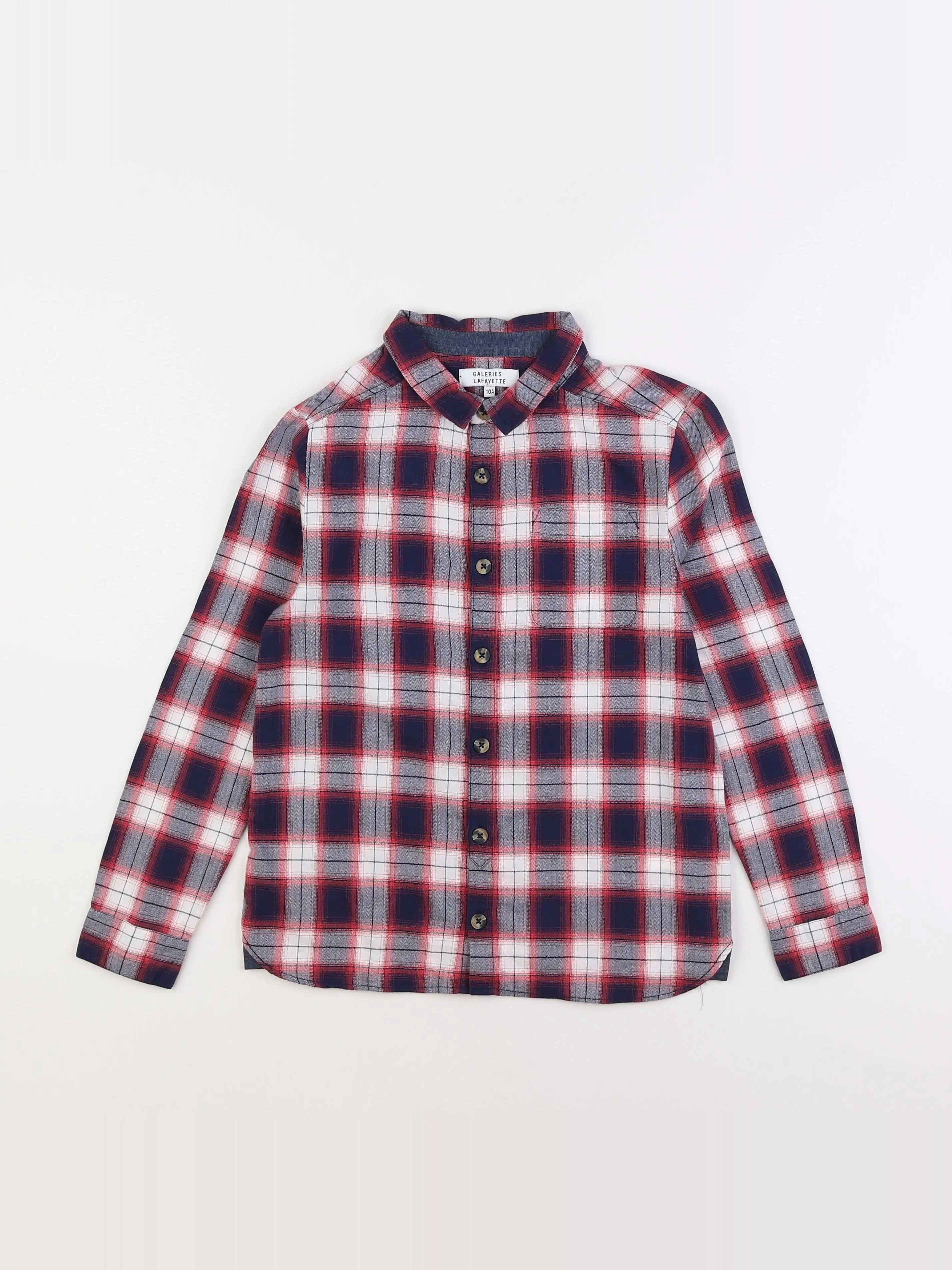 Galeries Lafayette - chemise rouge - 10 ans