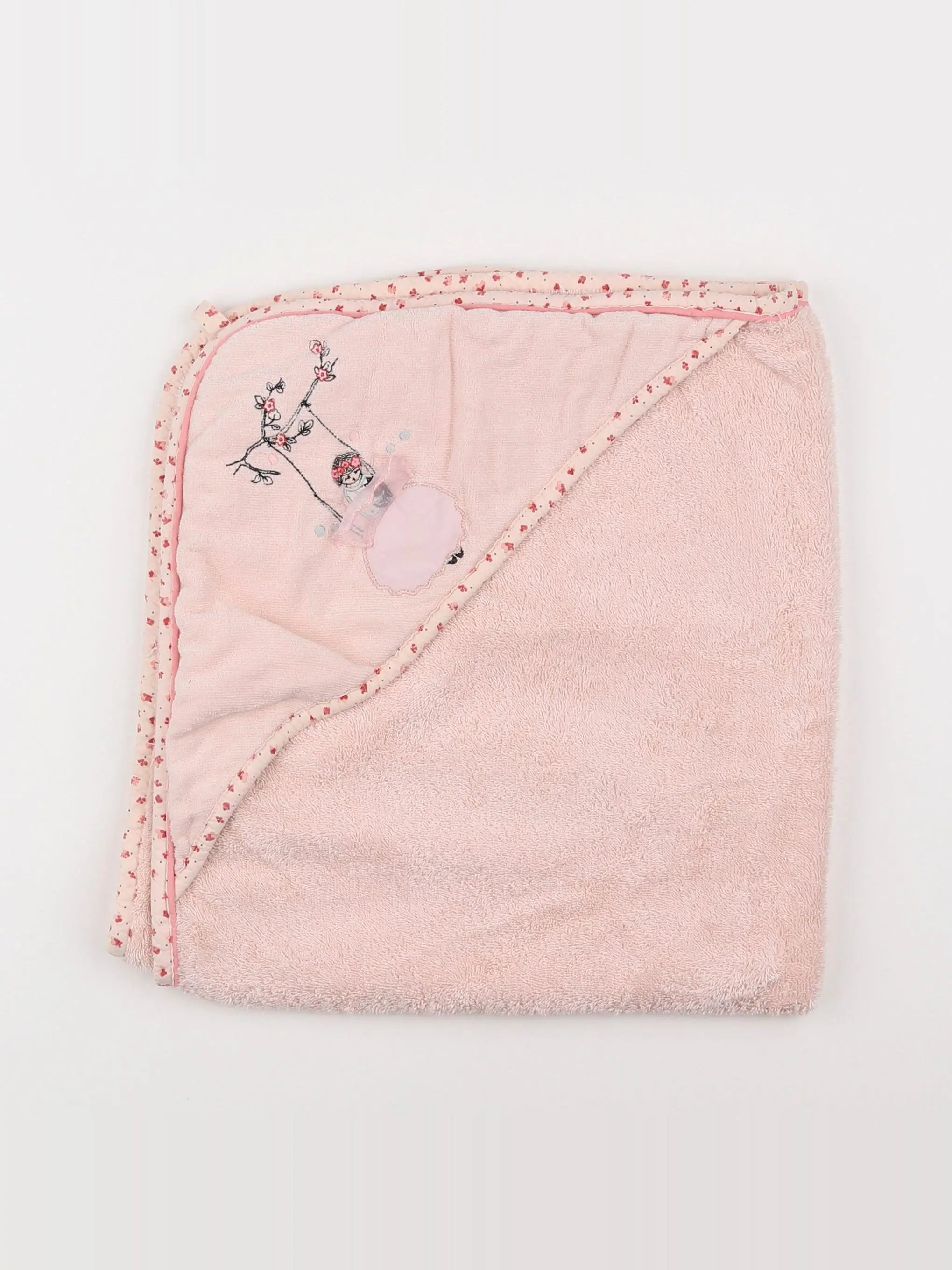 Vertbaudet - cape de bain rose - 6/18 mois