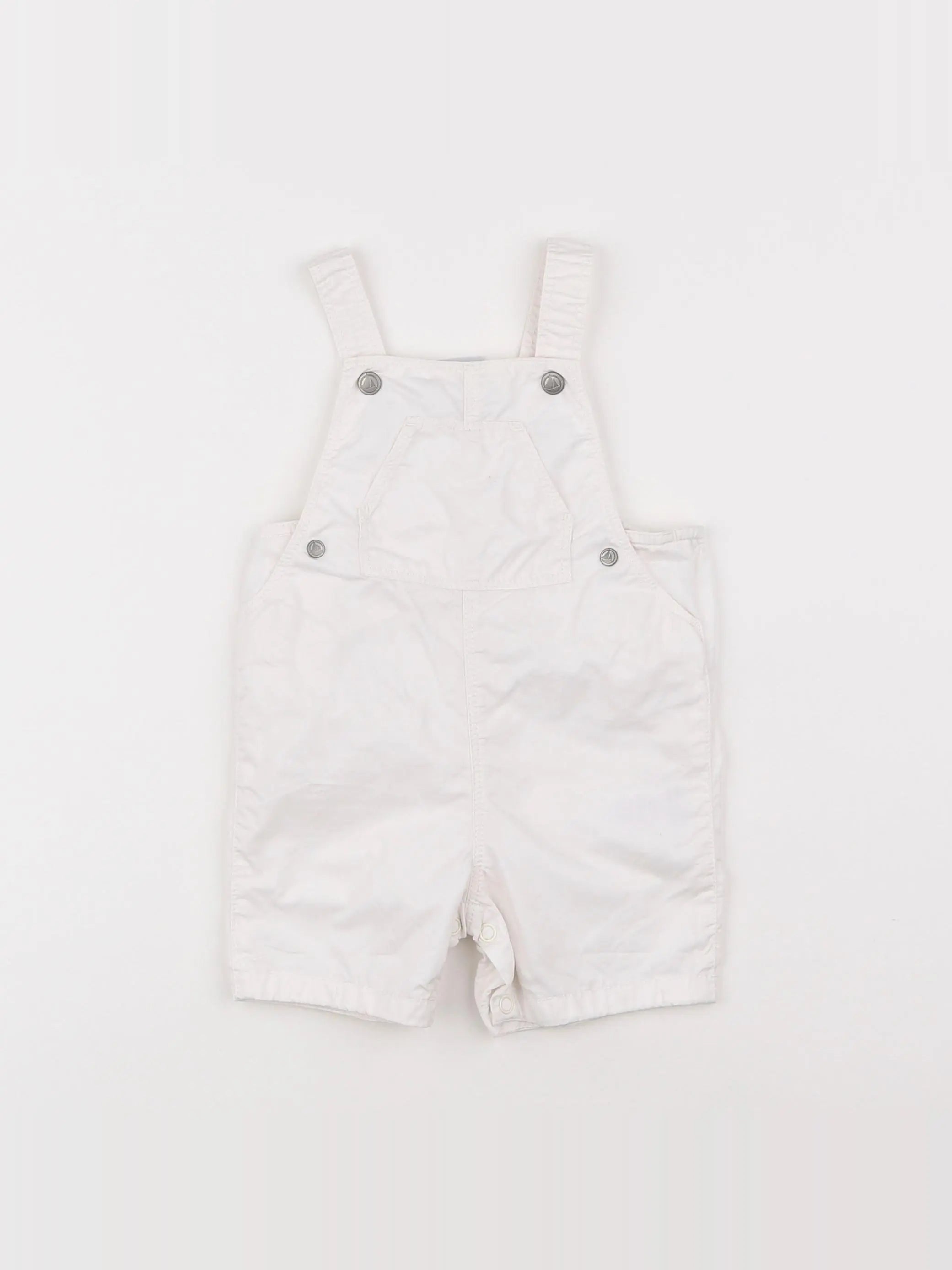 Petit Bateau - salopette blanc - 6 mois