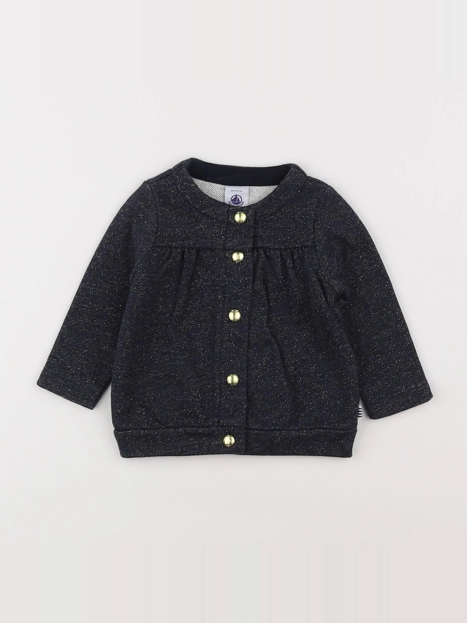 Petit Bateau - sweat bleu, or - 6 mois