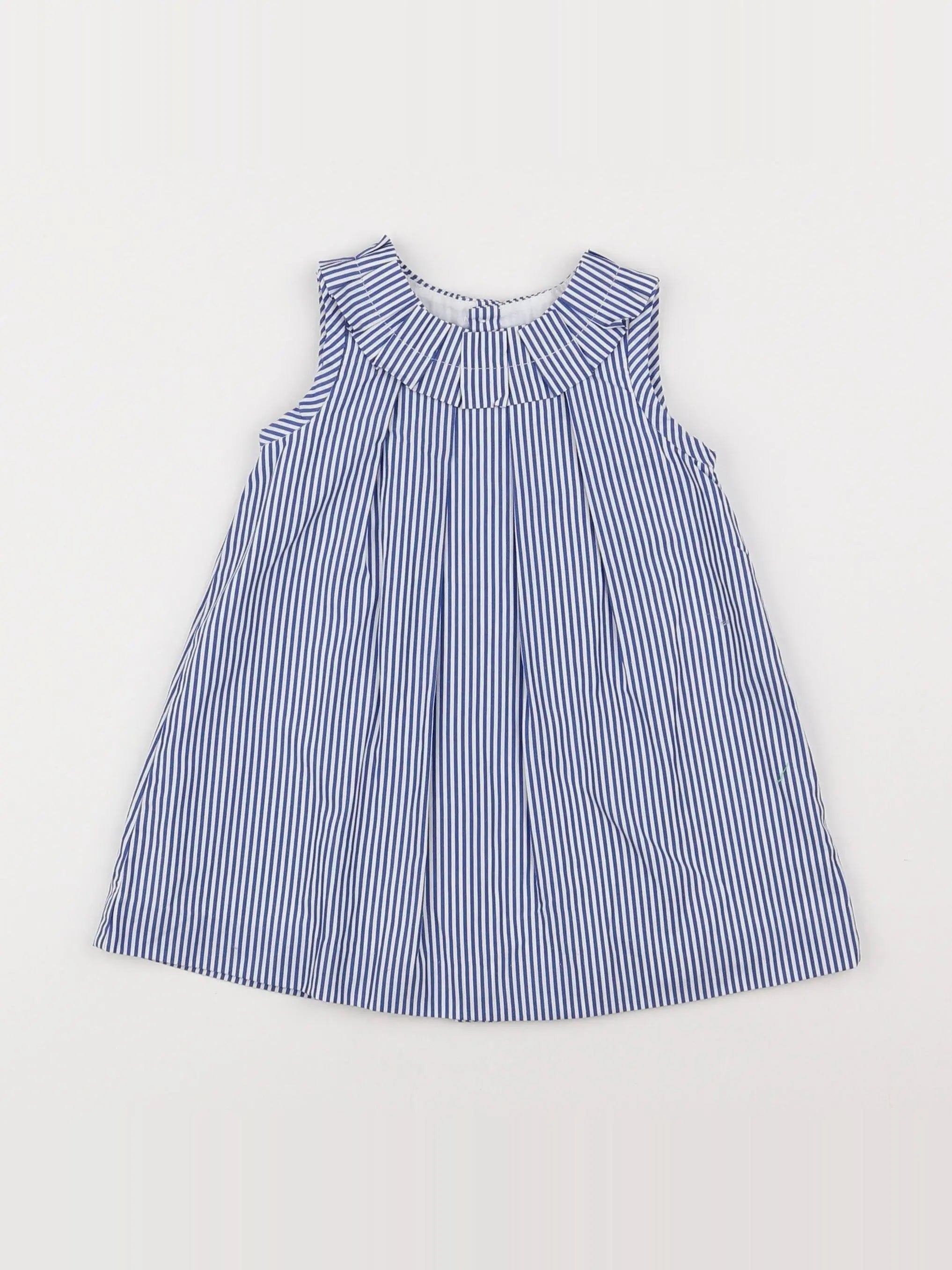 Jacadi - robe blanc, bleu - 12 mois