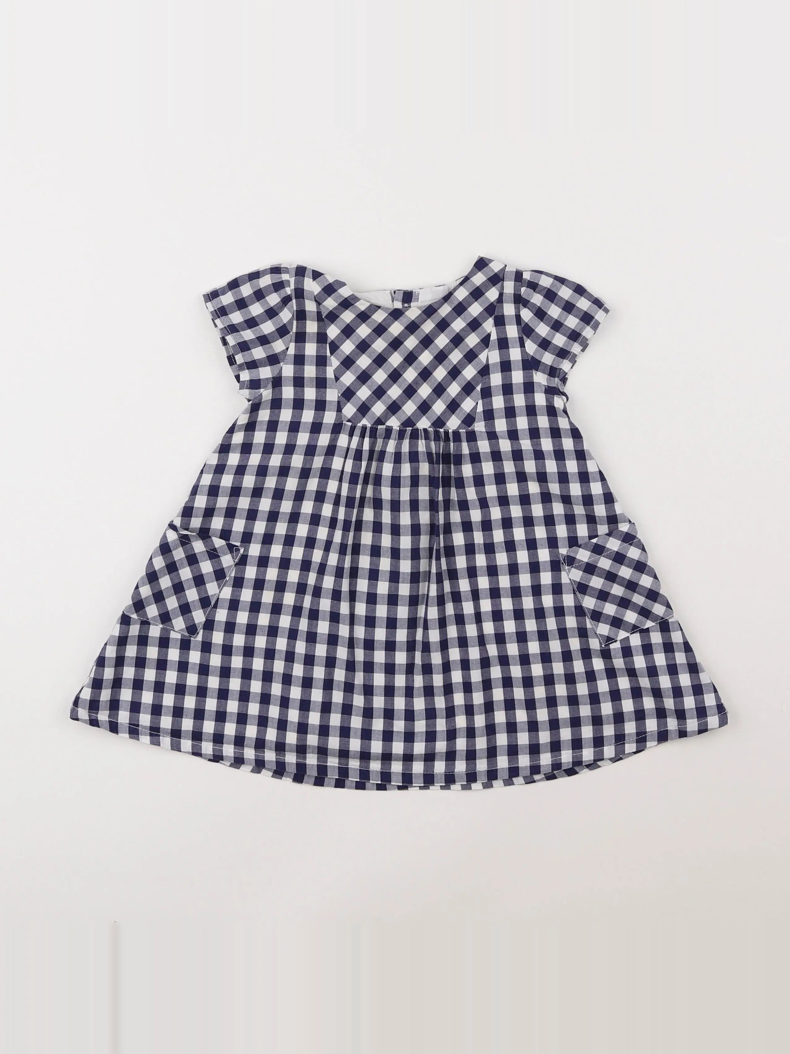 Boutchou - robe blanc, bleu - 12 mois