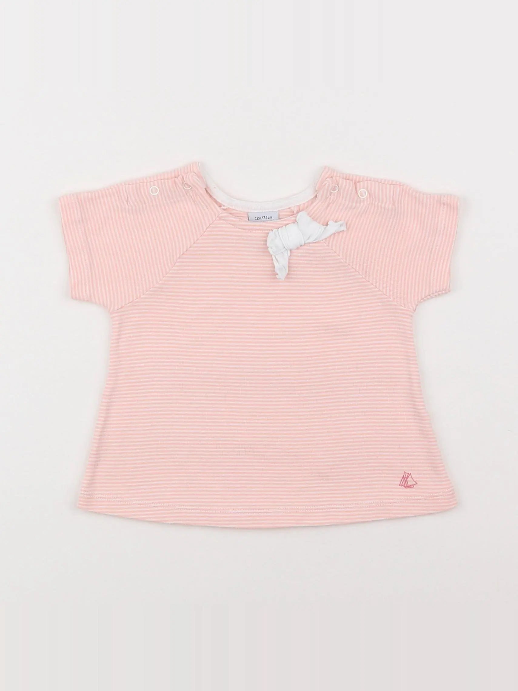 Petit Bateau - tee-shirt rose - 12 mois