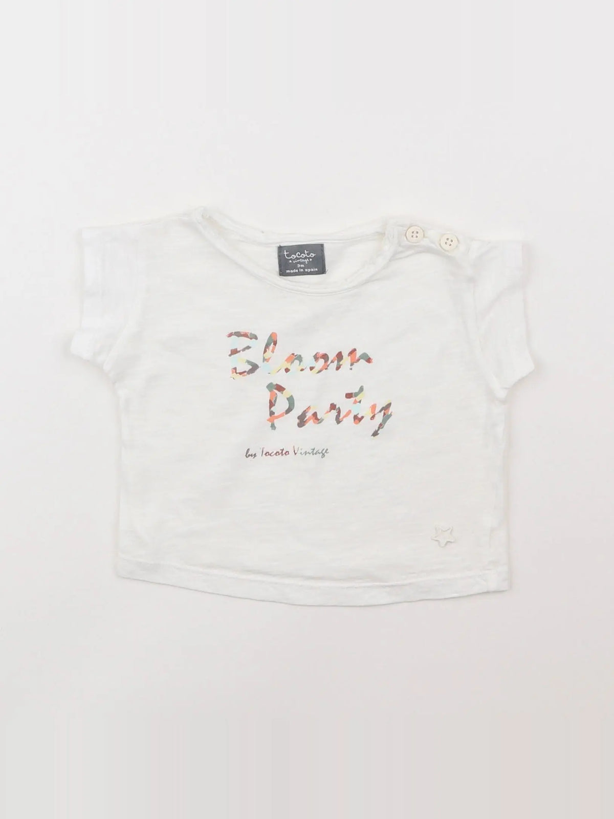 Tocoto vintage - tee-shirt blanc - 3 mois