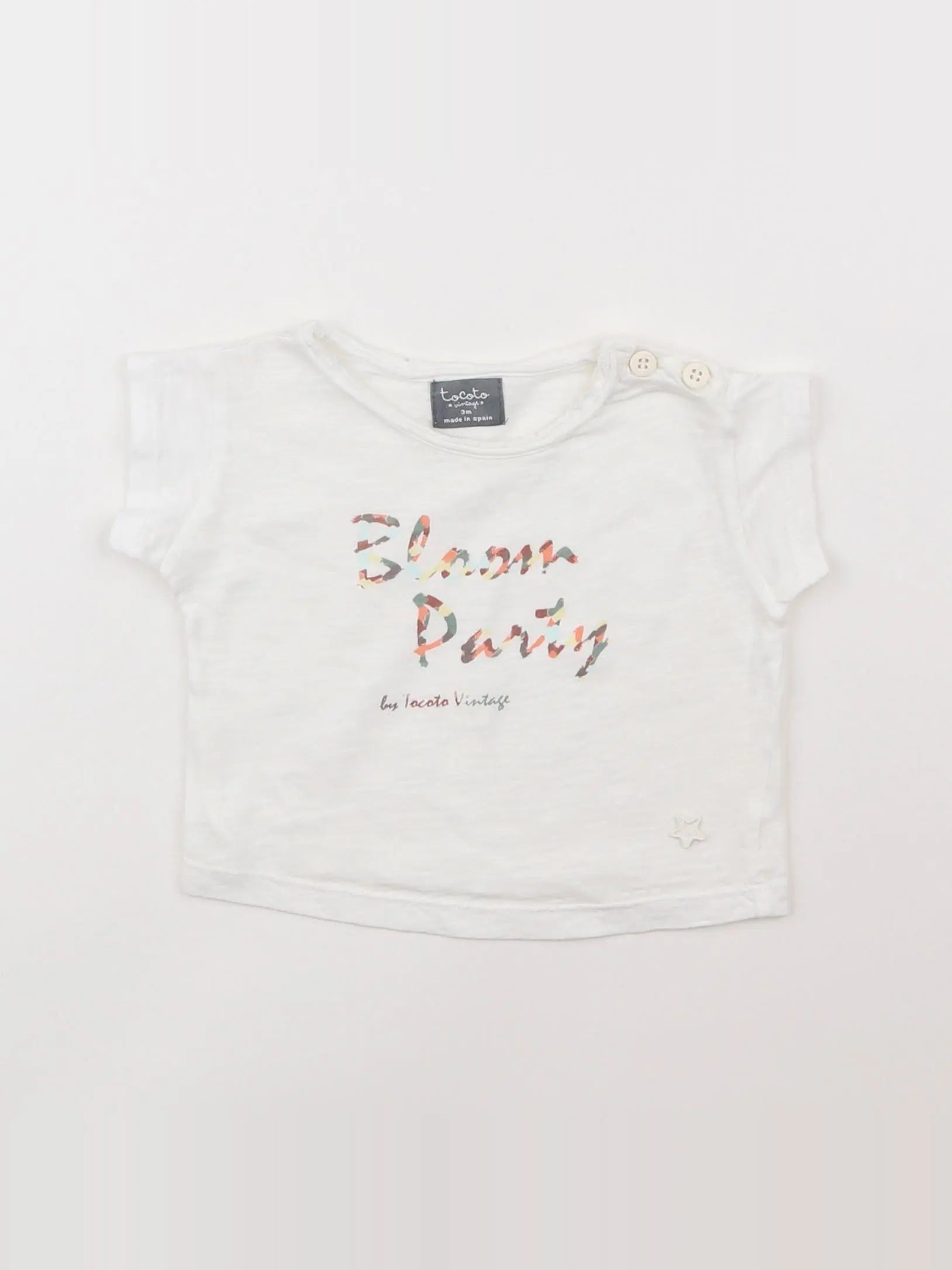 Tocoto vintage - tee-shirt blanc - 3 mois