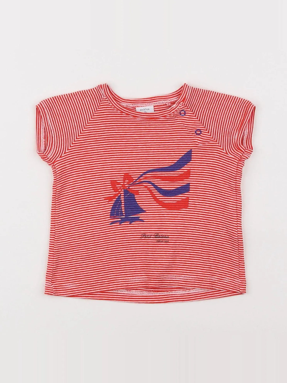 Petit Bateau - tee-shirt rouge - 6 mois