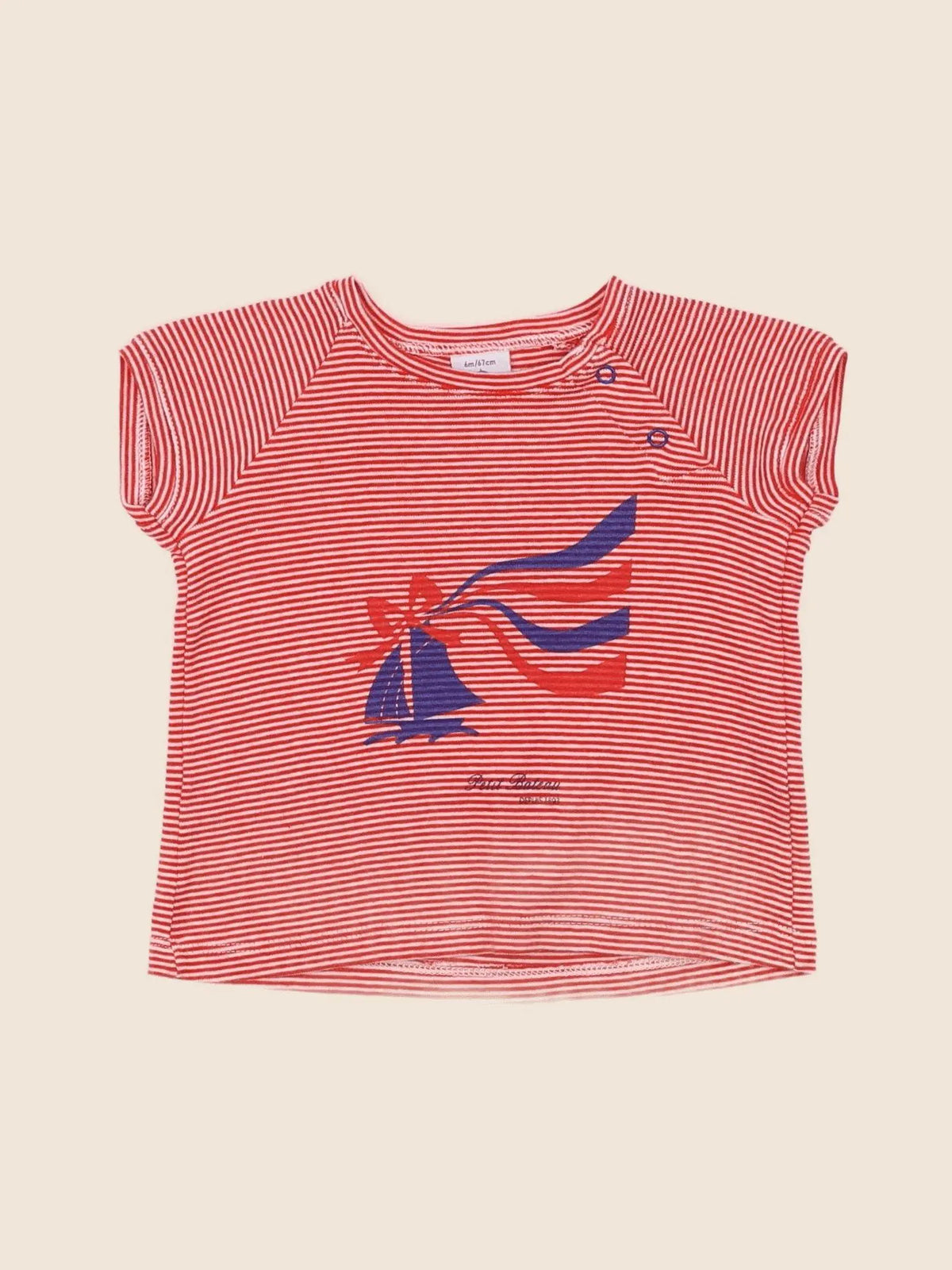 Petit Bateau - tee-shirt rouge - 6 mois