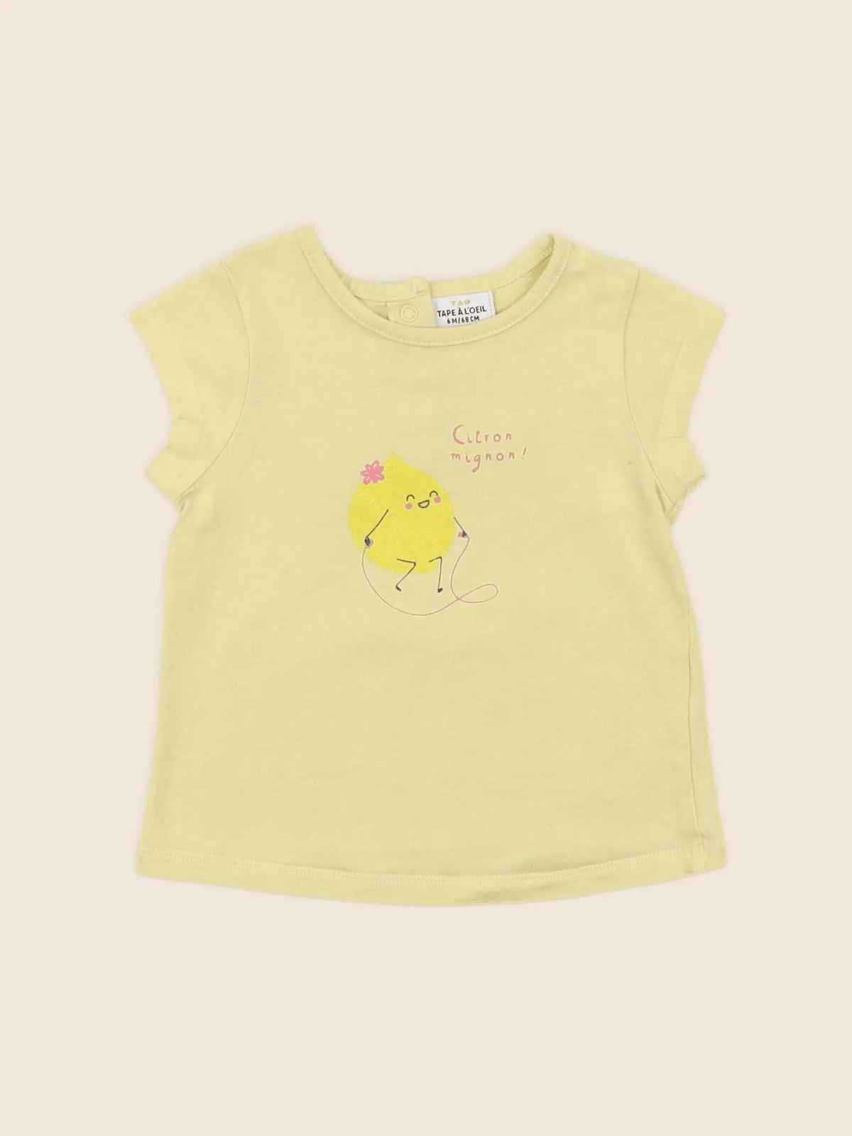 Tape à l'oeil - tee-shirt jaune - 6 mois