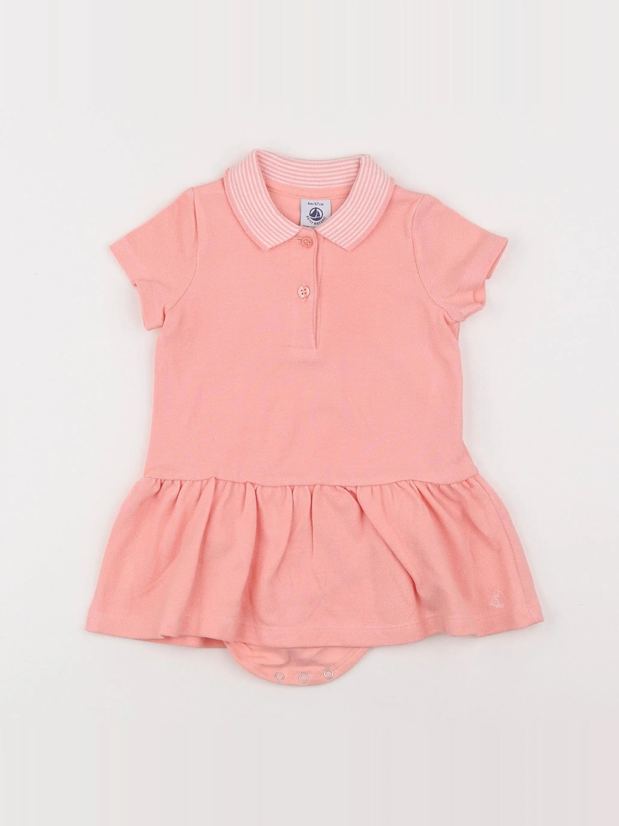 Petit Bateau - body robe rose - 6 mois