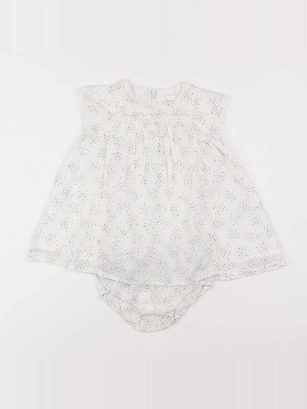 Boutchou - robe beige, bleu - 12 mois