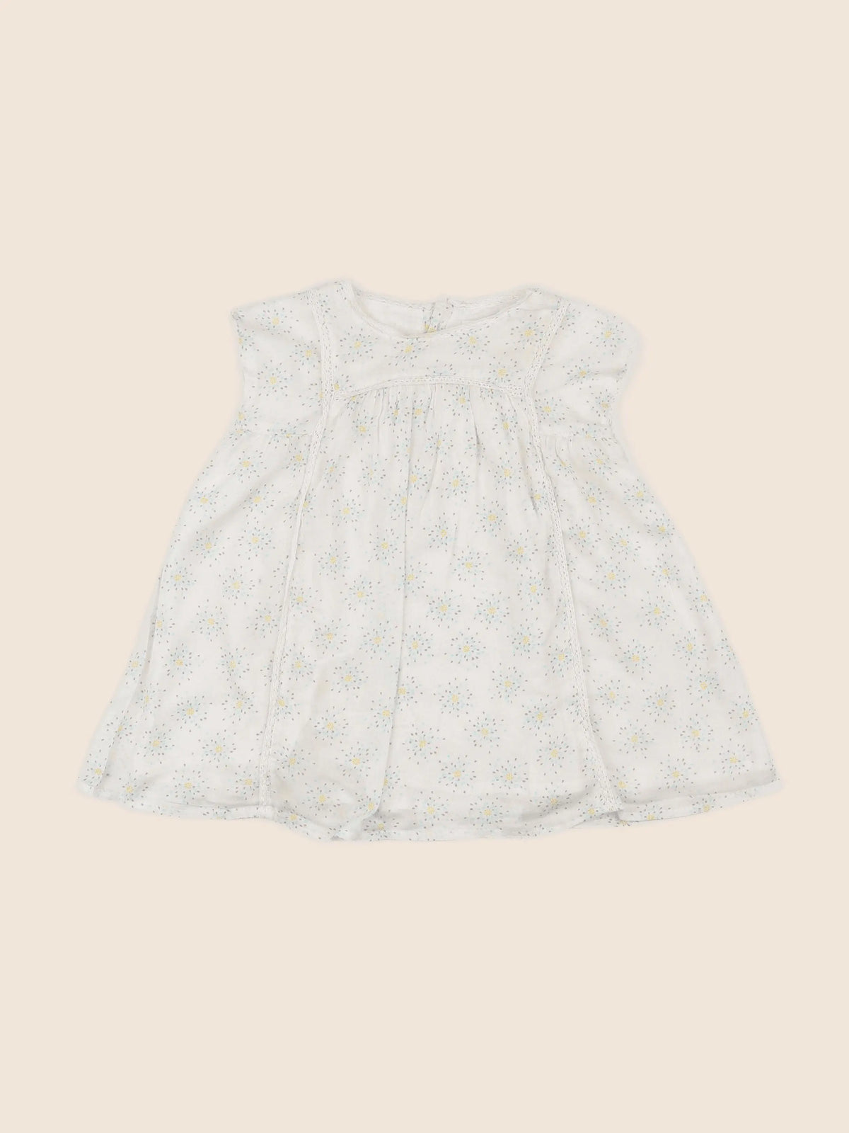 Boutchou - robe beige, bleu - 12 mois