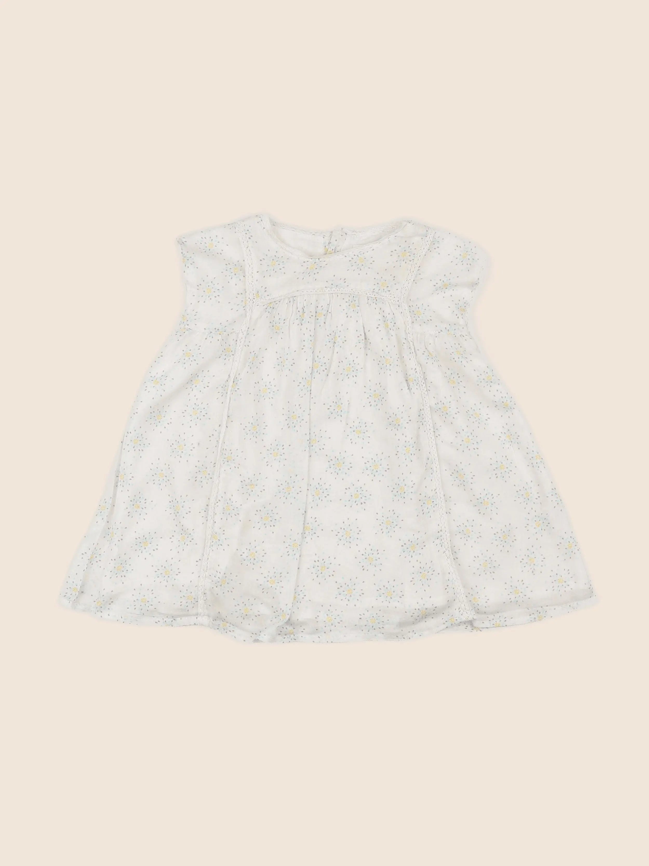 Boutchou - robe beige, bleu - 12 mois