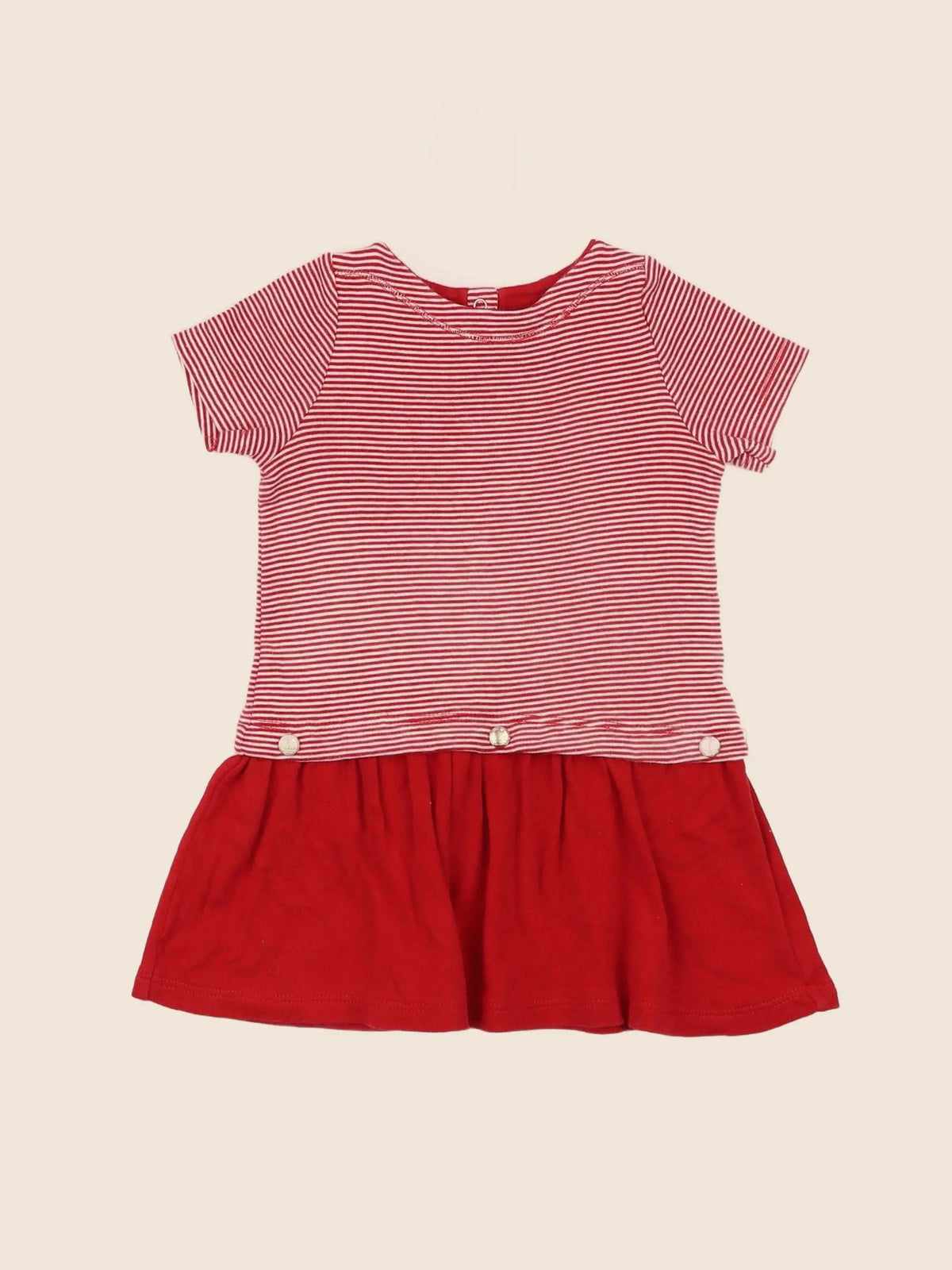 Petit Bateau - robe rouge - 12 mois