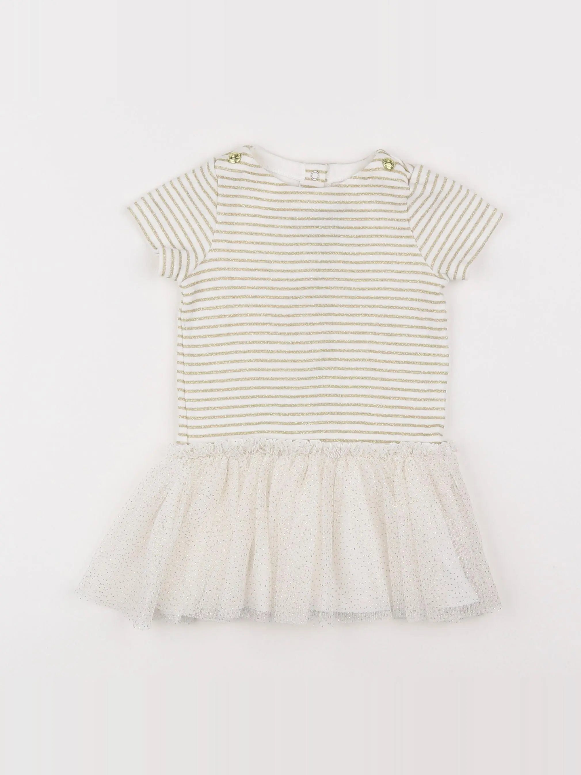 Petit Bateau - robe beige, or - 6 mois