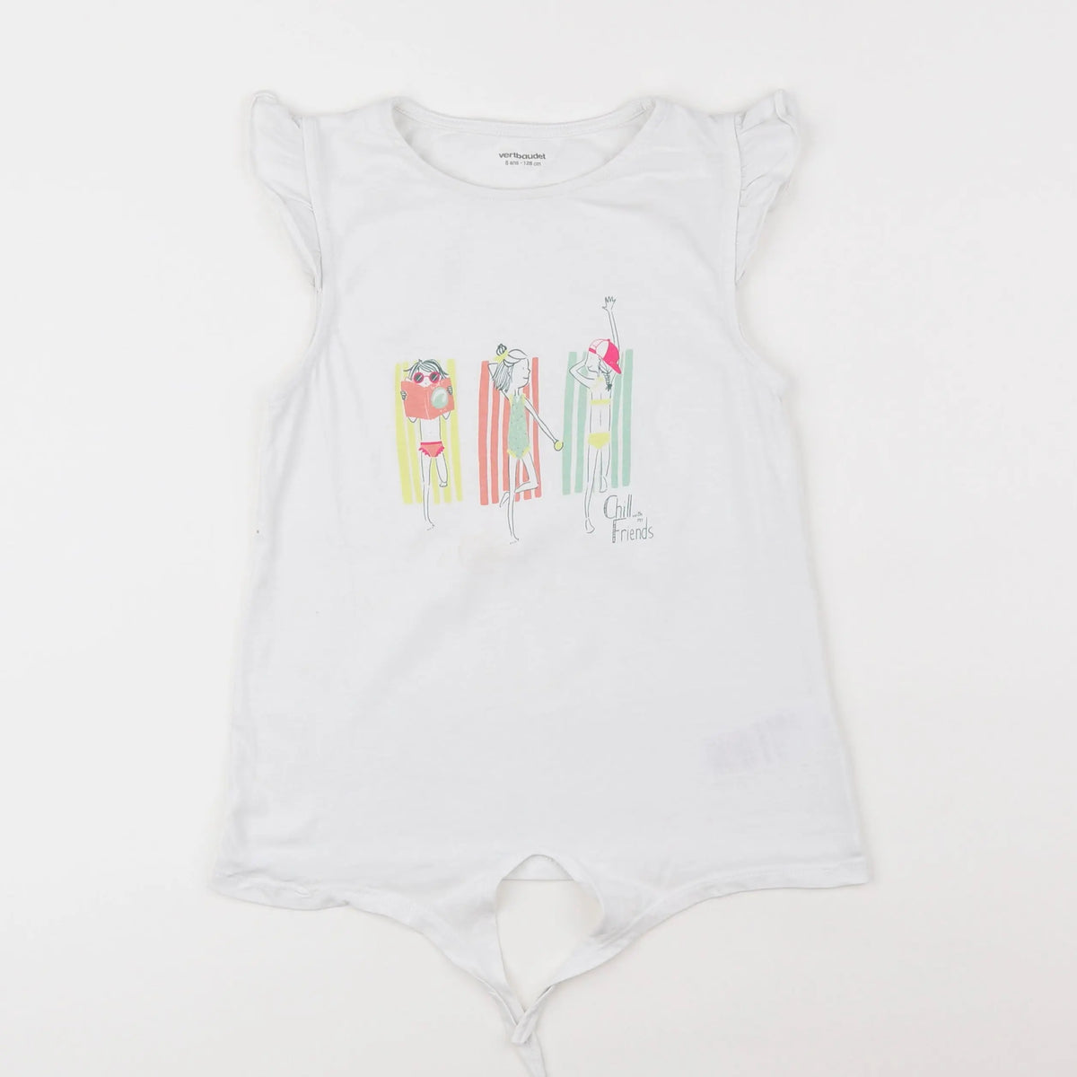 Vertbaudet - tee-shirt blanc - 8 ans