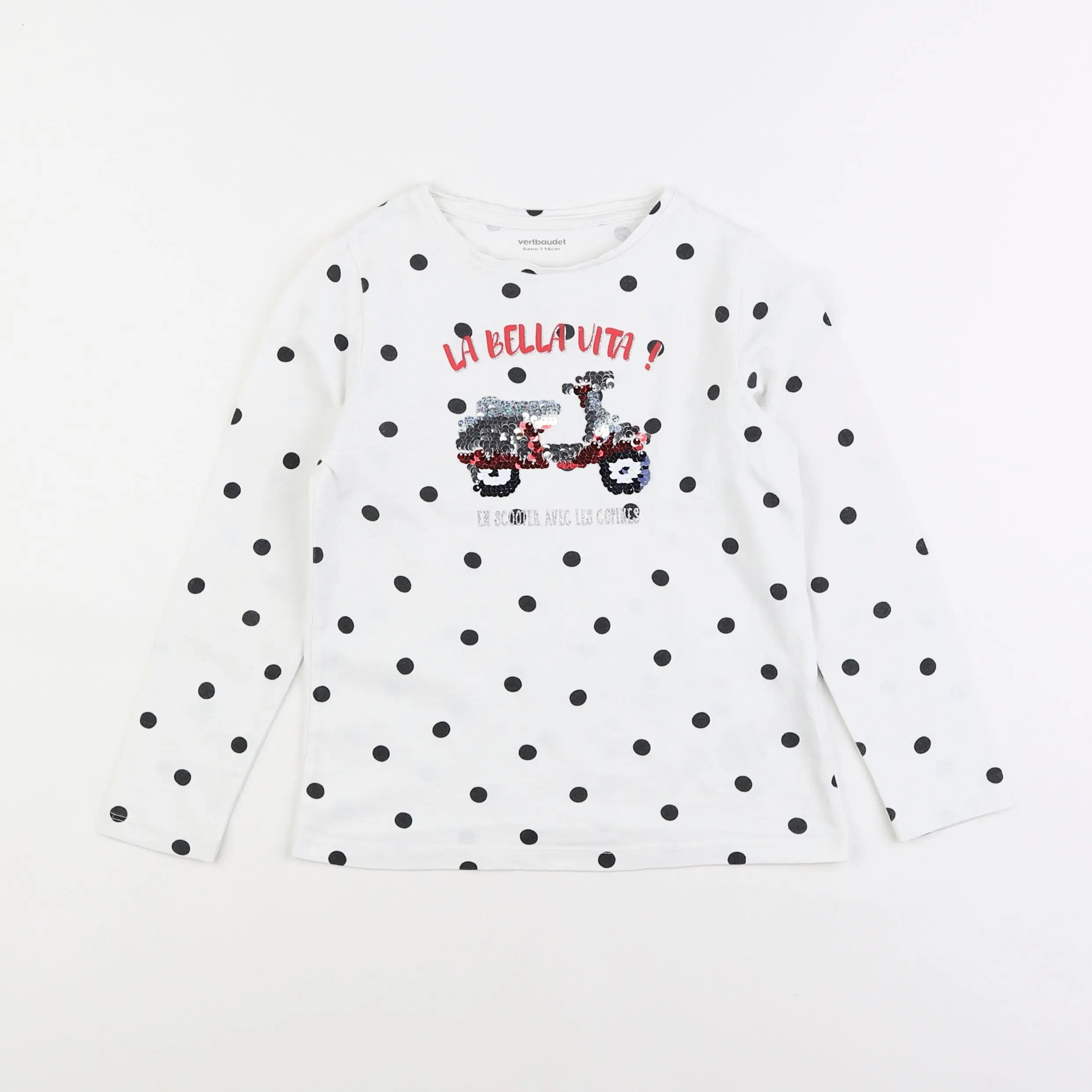Vertbaudet - tee-shirt blanc - 6 ans